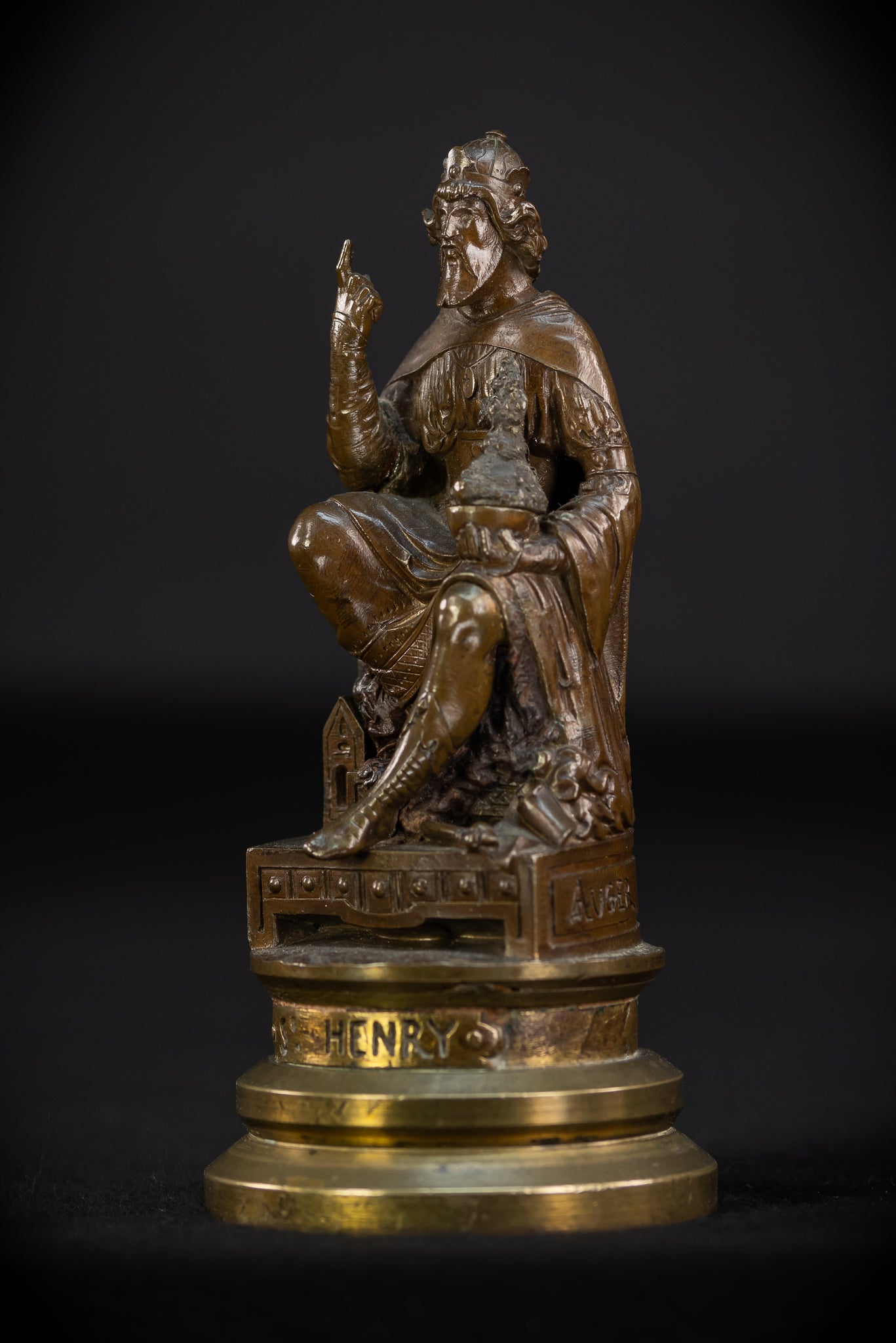 Saint Henry II Bronze Sculpture | 1700s Antique