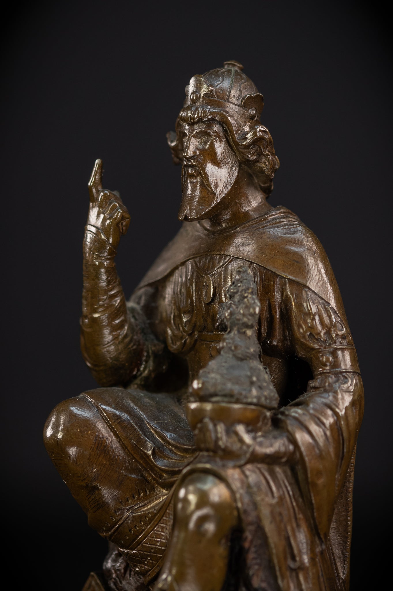 Saint Henry II Bronze Sculpture | 1700s Antique