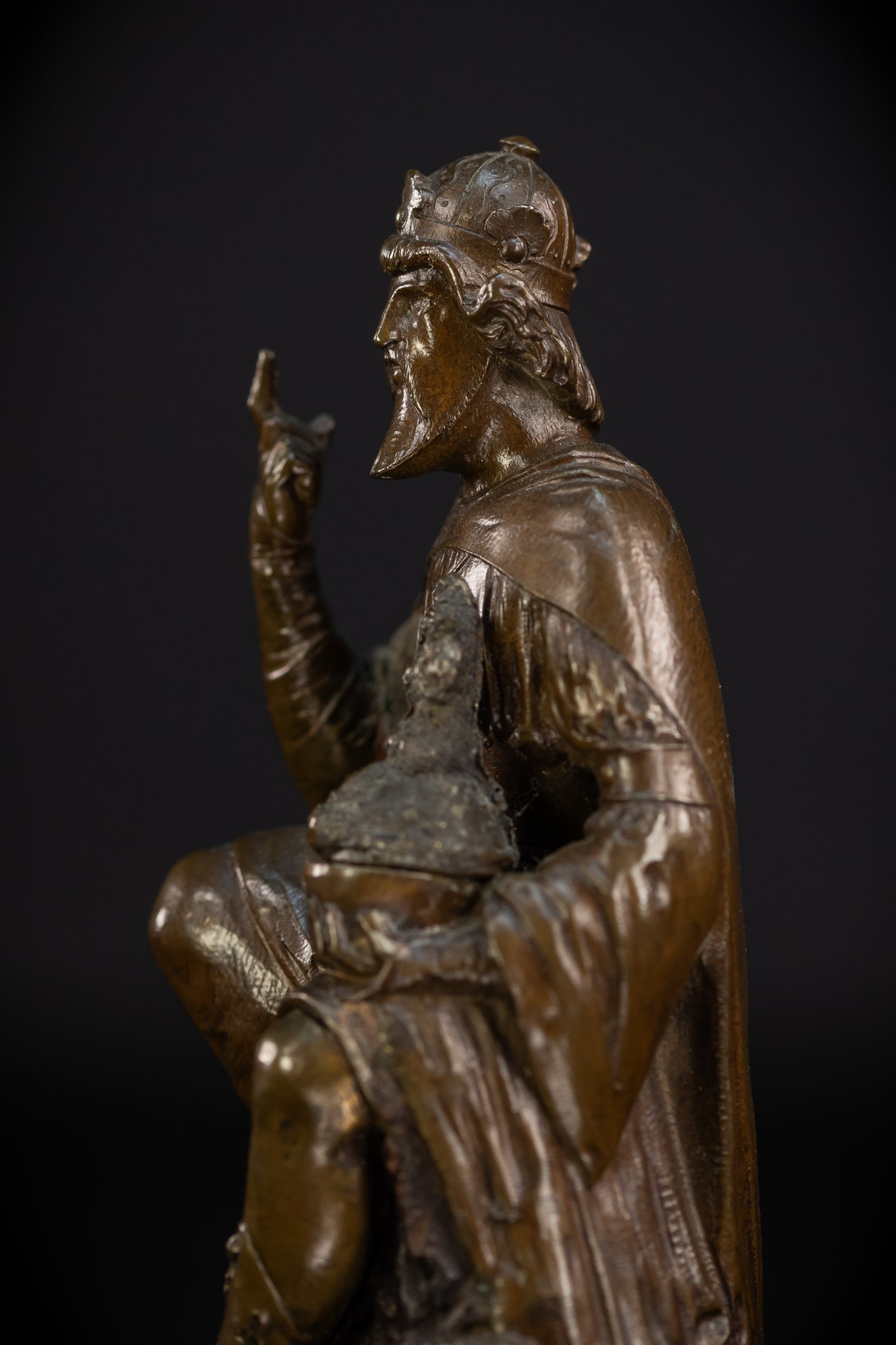 Saint Henry II Bronze Sculpture | 1700s Antique