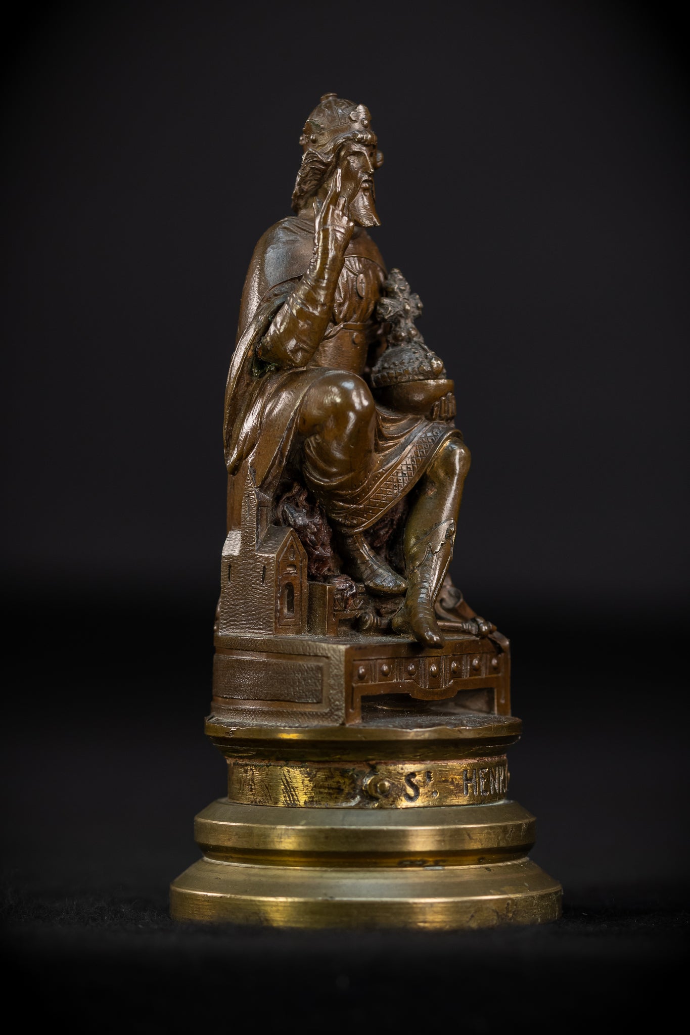Saint Henry II Bronze Sculpture | 1700s Antique
