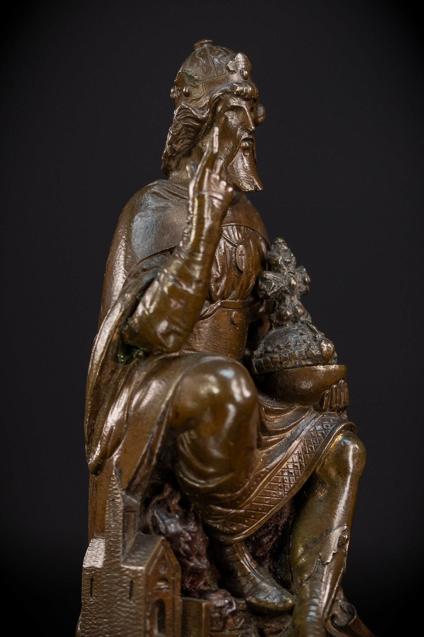 Saint Henry II Bronze Sculpture | 1700s Antique