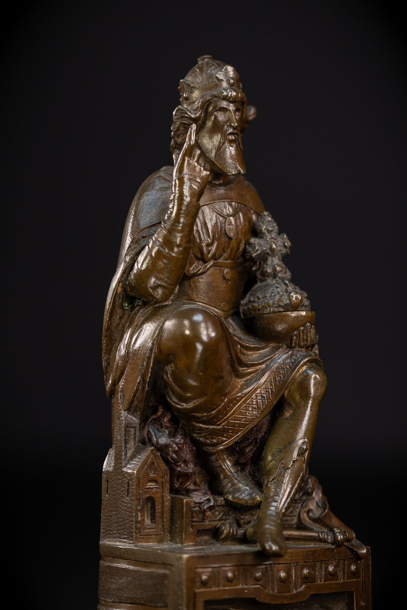 Saint Henry II Bronze Sculpture | 1700s Antique