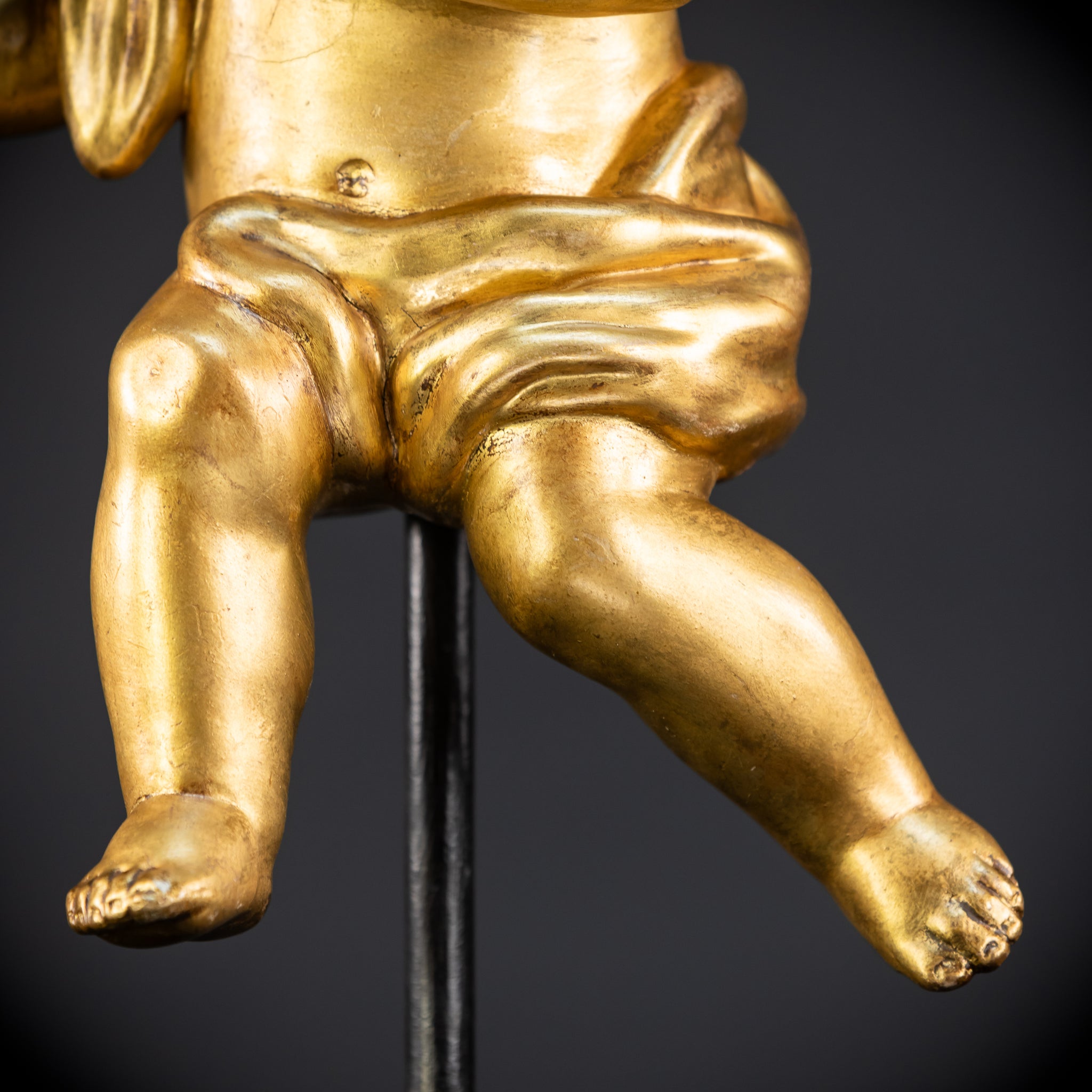 Angel Sculpture B Wood Carved | 1800s Antique | 13.2" / 33.5 cm