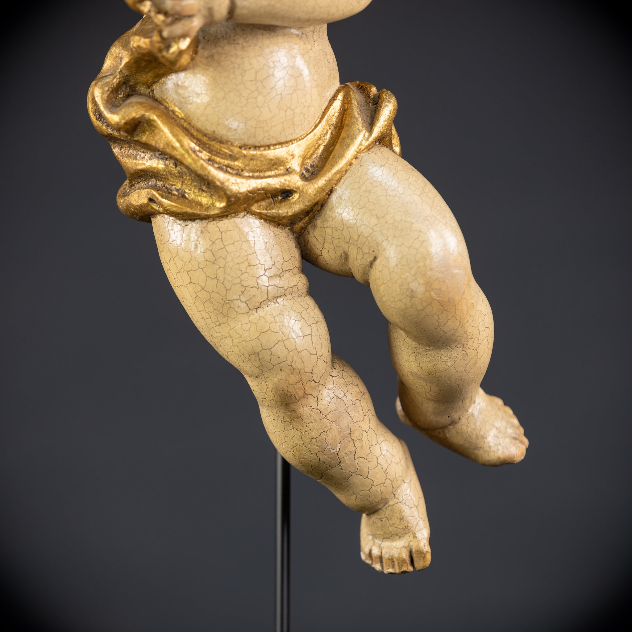 Wood Carving Angel Statue | Vintage 15.2" / 38.5 cm