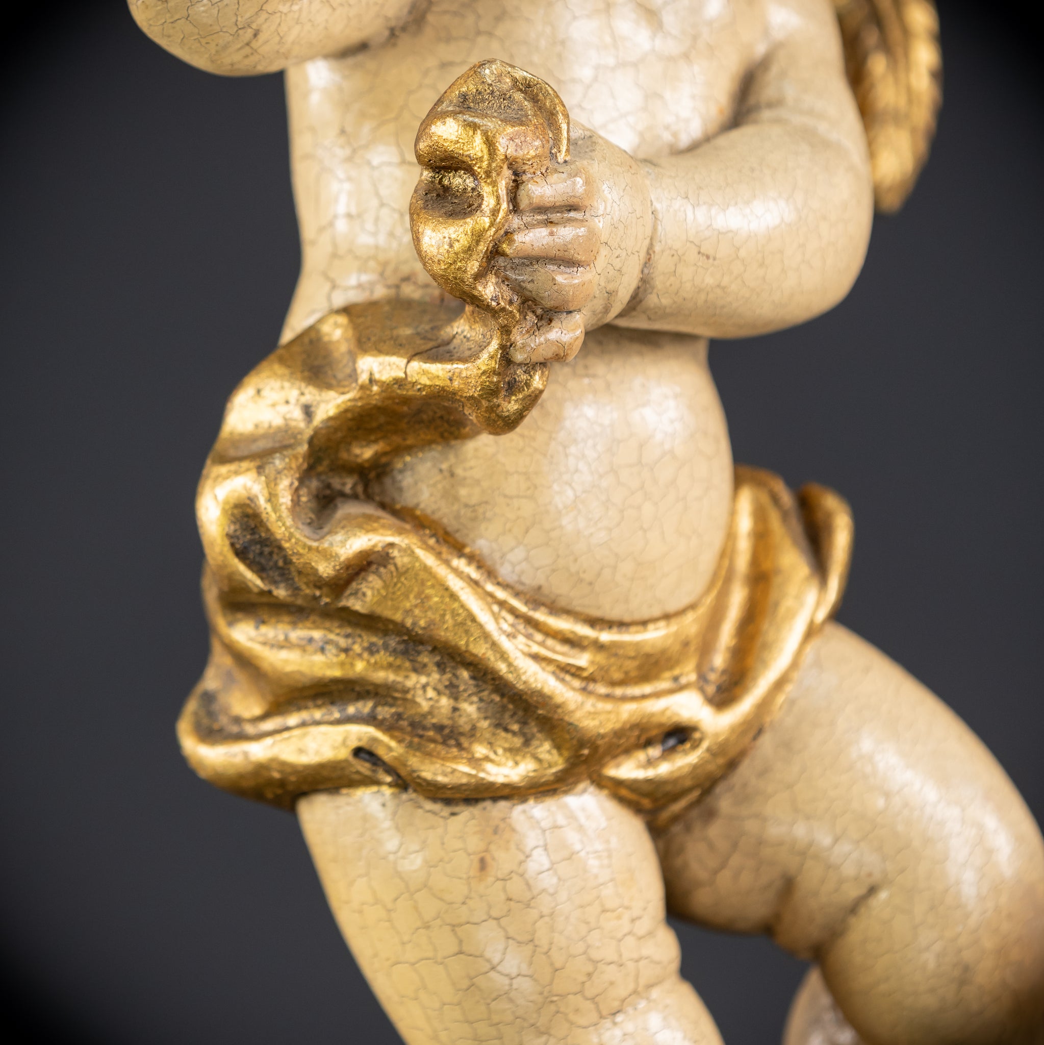 Wood Carving Angel Statue | Vintage 15.2" / 38.5 cm