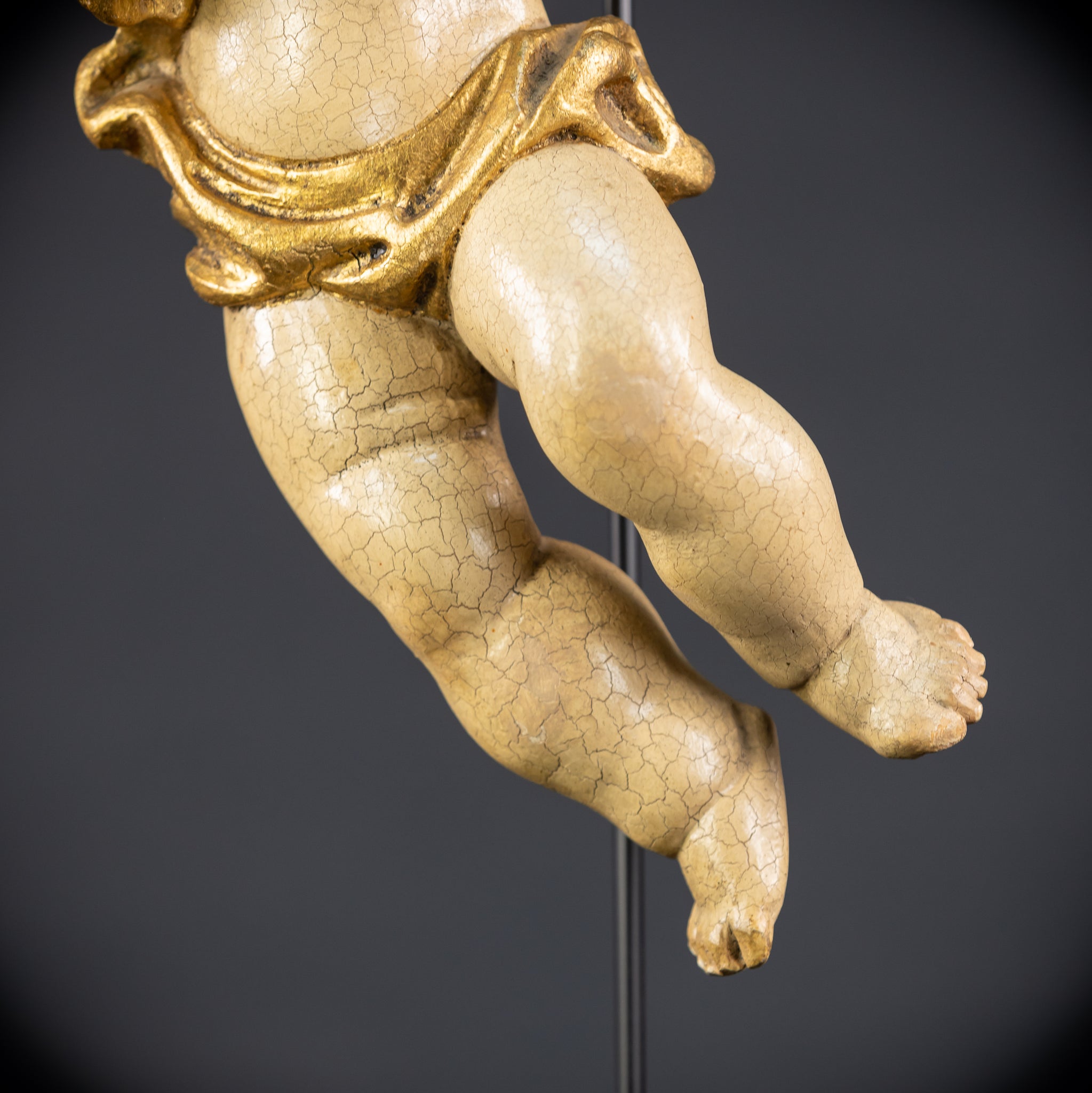 Wood Carving Angel Statue | Vintage 15.2" / 38.5 cm