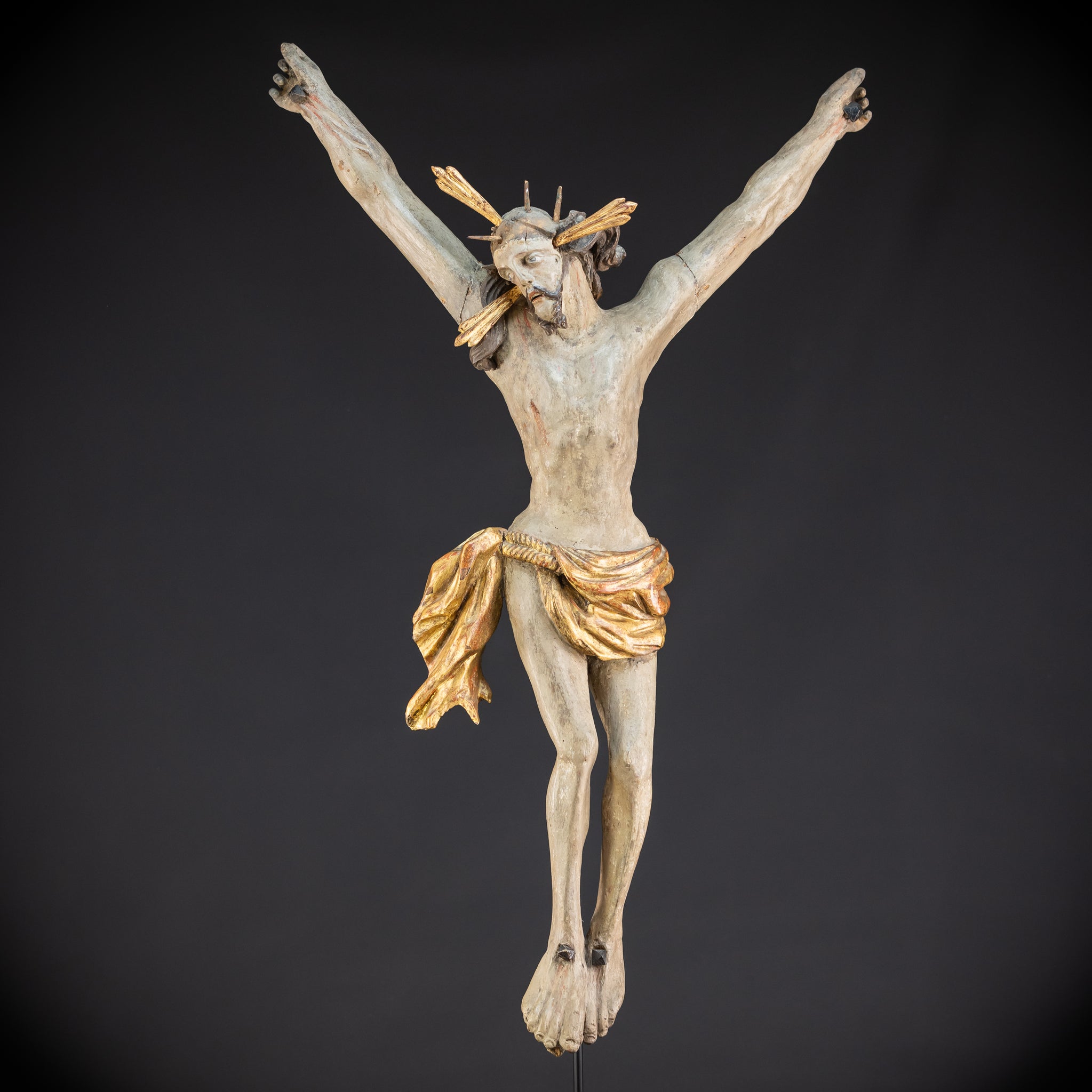 Corpus Christi Wooden Statue | 1700s Antique | 33.1" / 84 cm