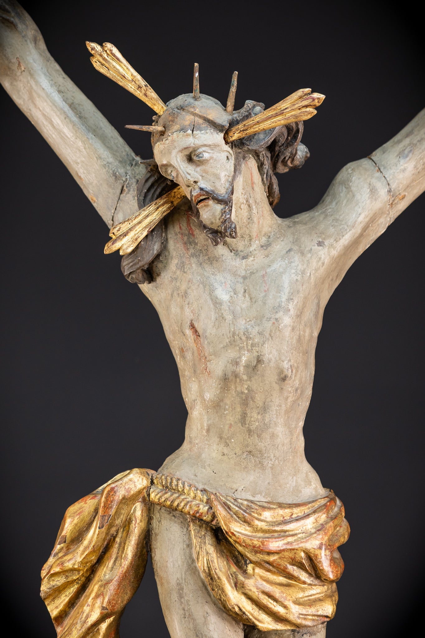 Corpus Christi Wooden Statue | 1700s Antique | 33.1" / 84 cm