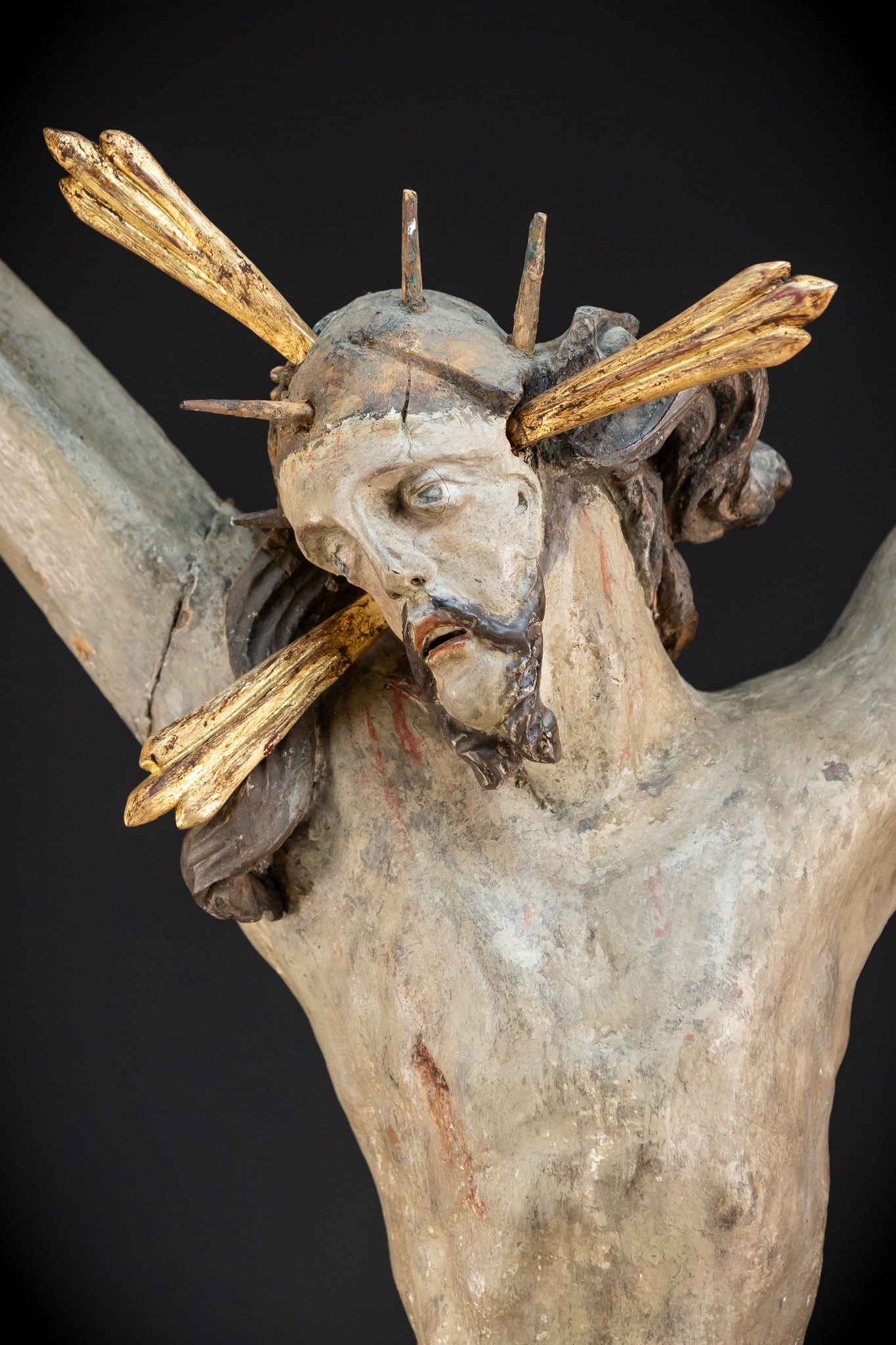 Corpus Christi Wooden Statue | 1700s Antique | 33.1" / 84 cm