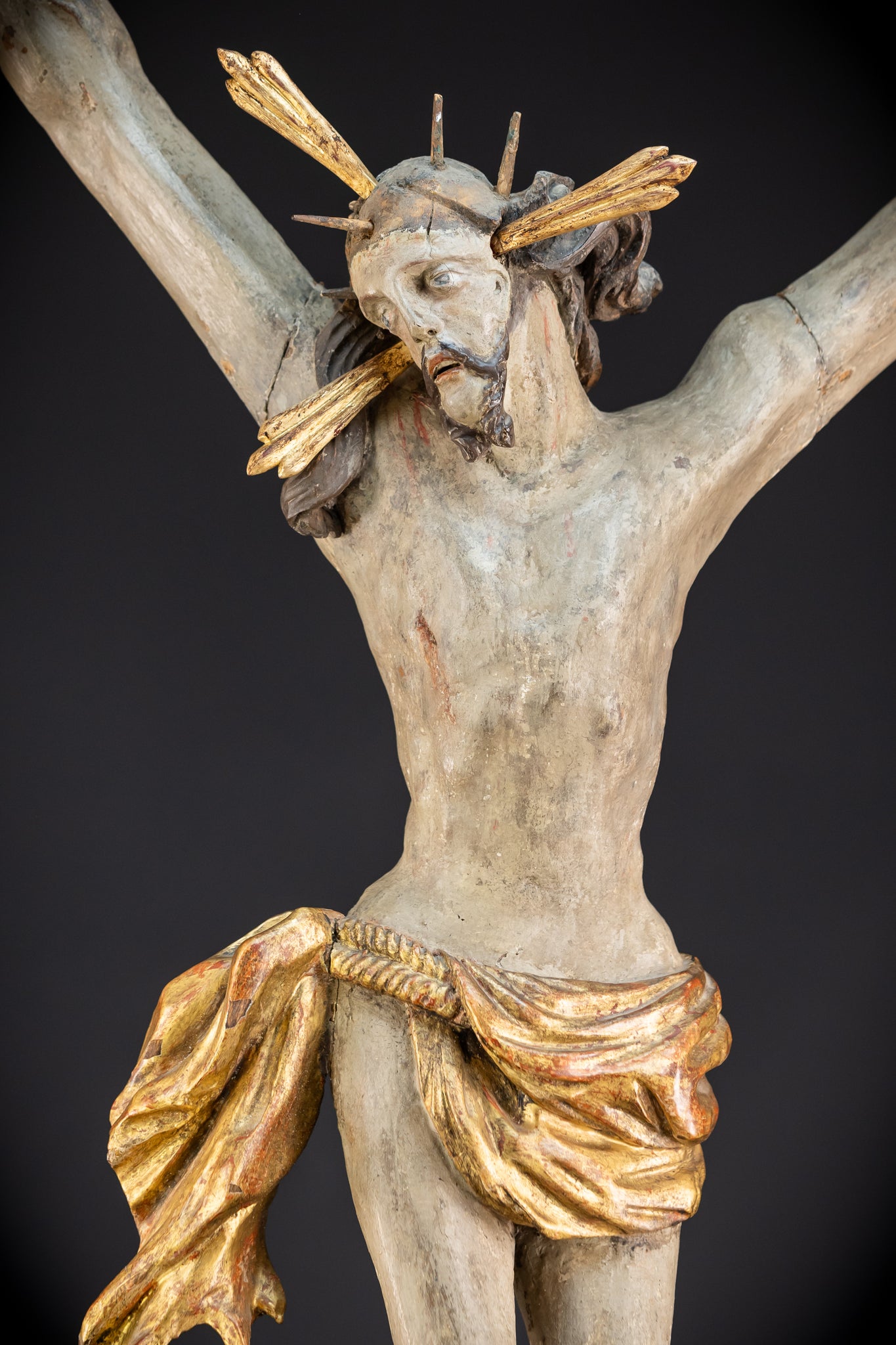 Corpus Christi Wooden Statue | 1700s Antique | 33.1" / 84 cm