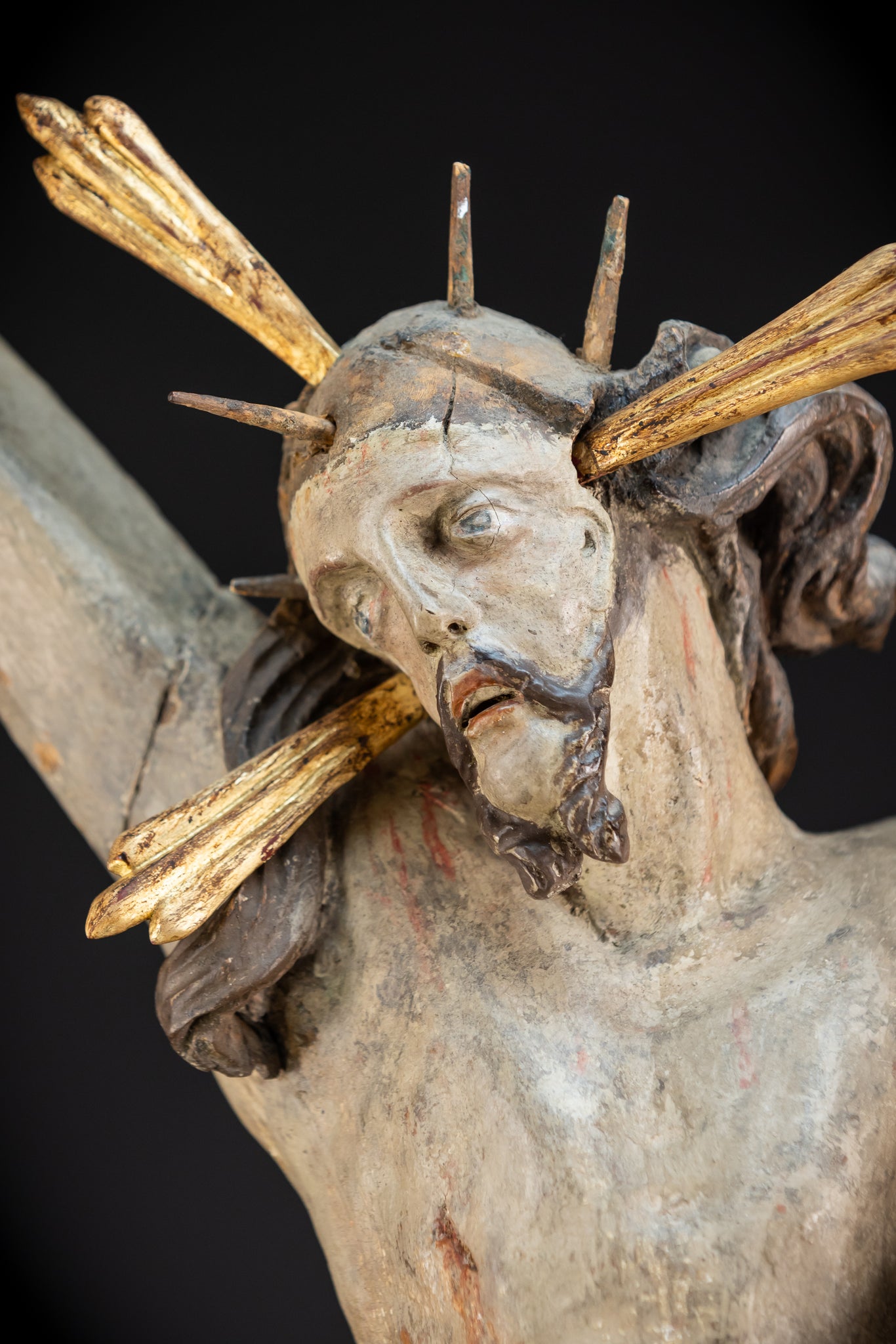 Corpus Christi Wooden Statue | 1700s Antique | 33.1" / 84 cm