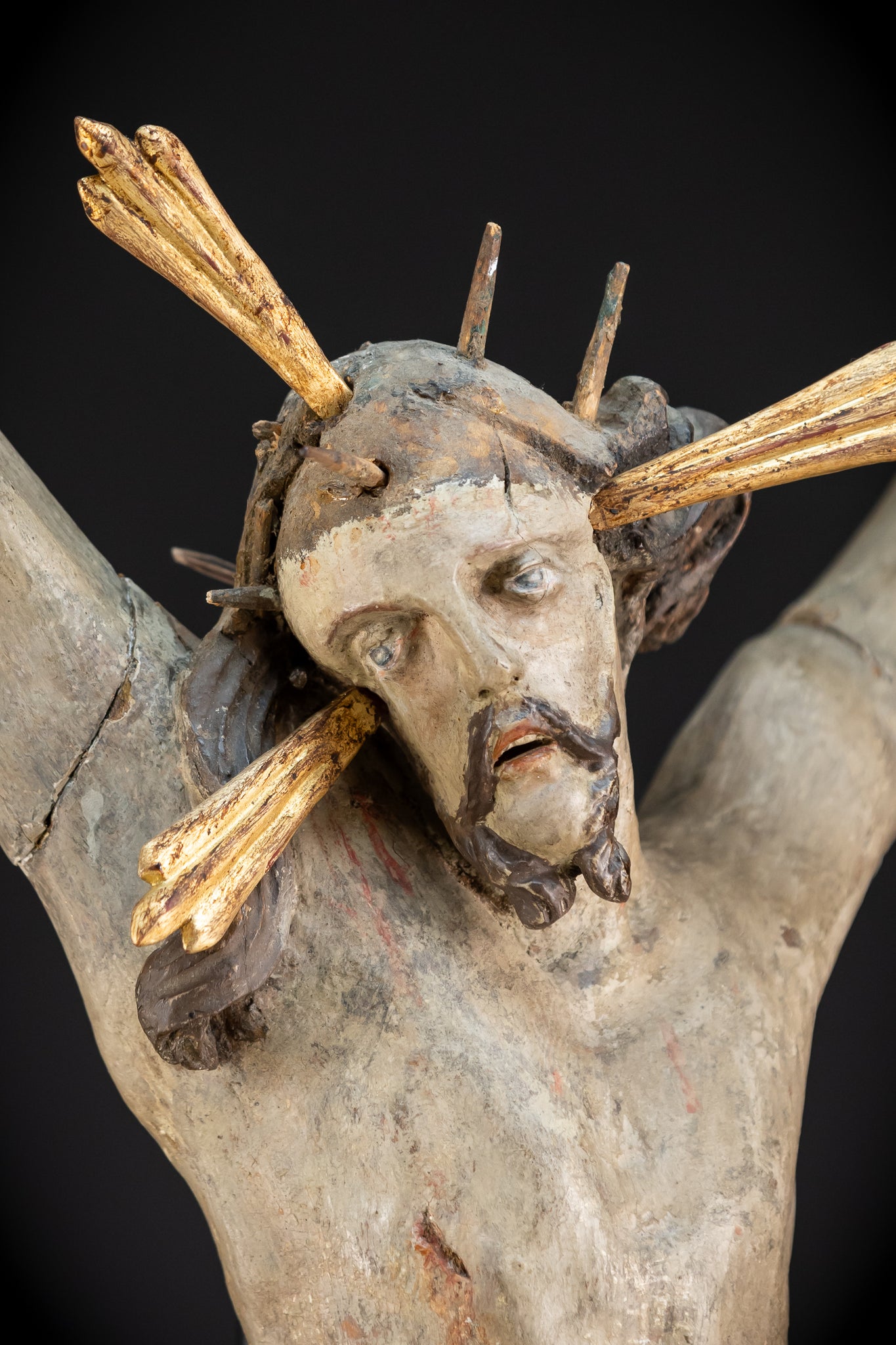 Corpus Christi Wooden Statue | 1700s Antique | 33.1" / 84 cm