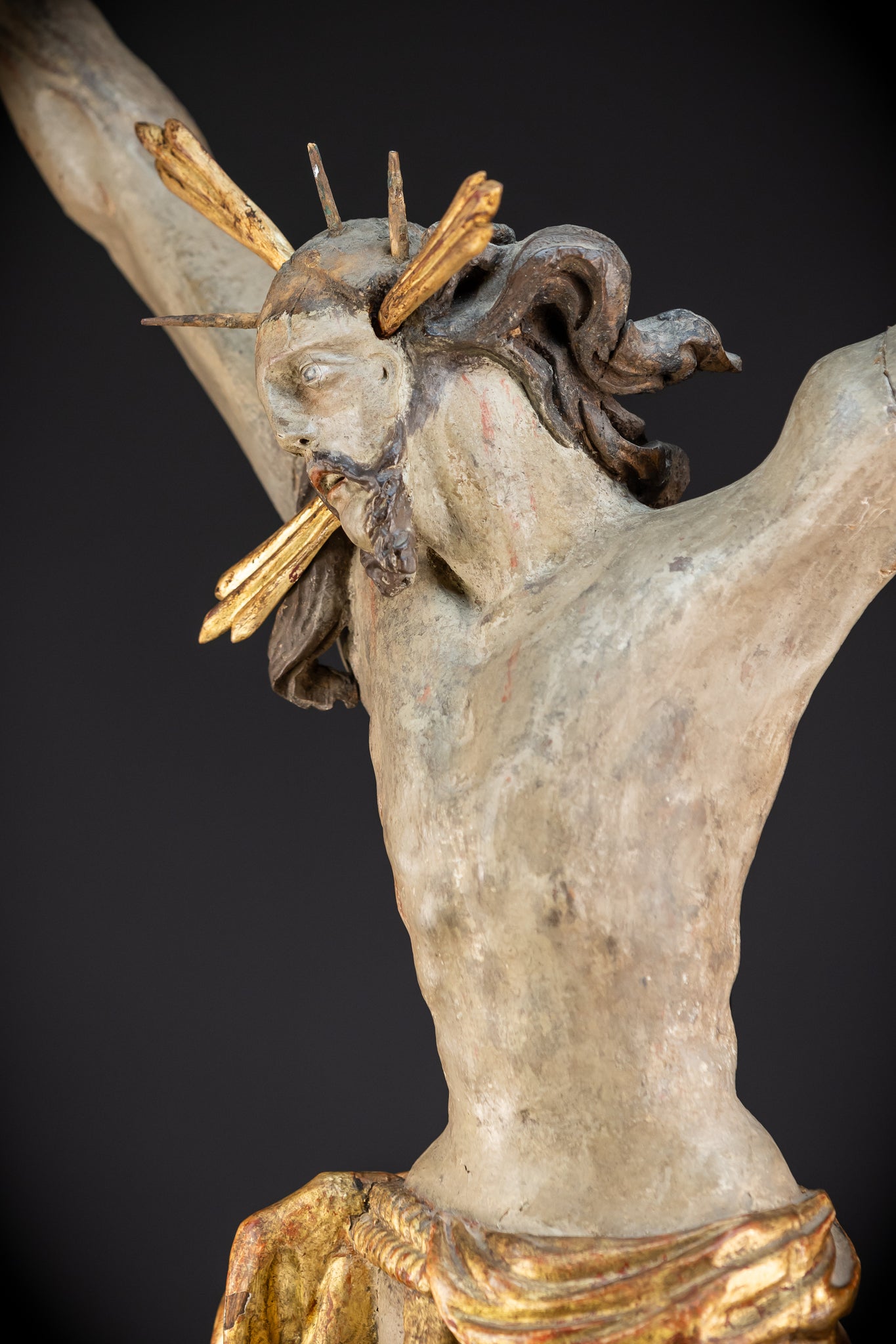 Corpus Christi Wooden Statue | 1700s Antique | 33.1" / 84 cm