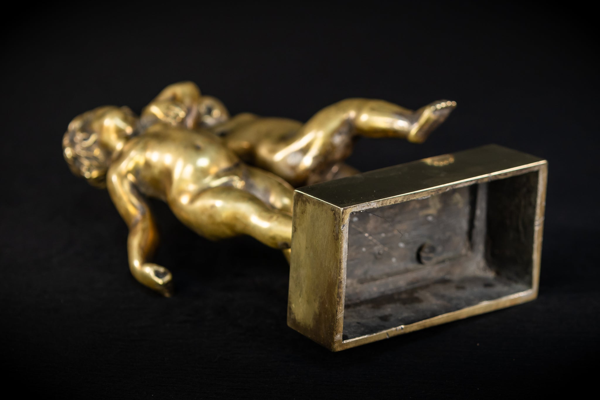 Pair of Cupid Bronze Statue | 1700s Antique | 9.1" / 23 cm