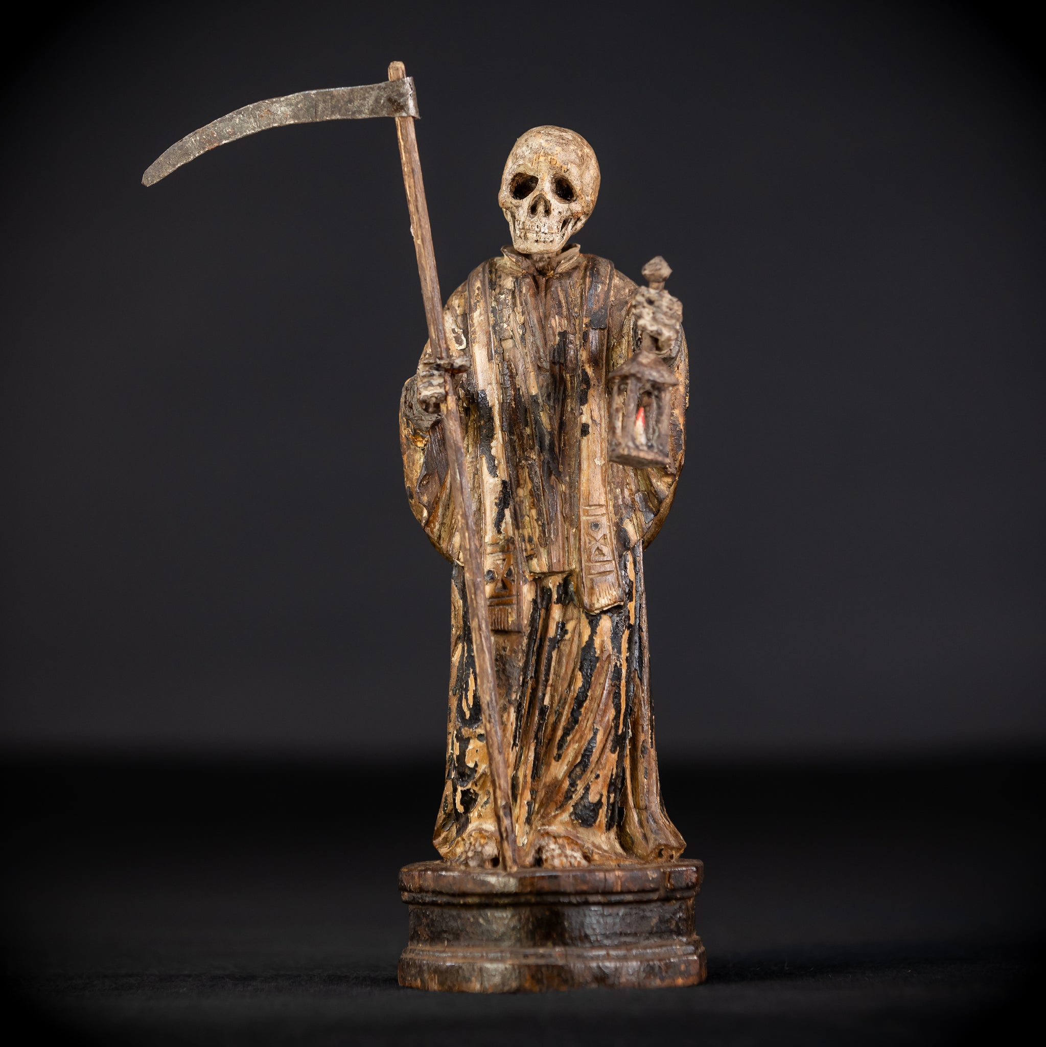 Memento Mori Wood Carving | 1700s Antique | 9.3" / 23.5 cm