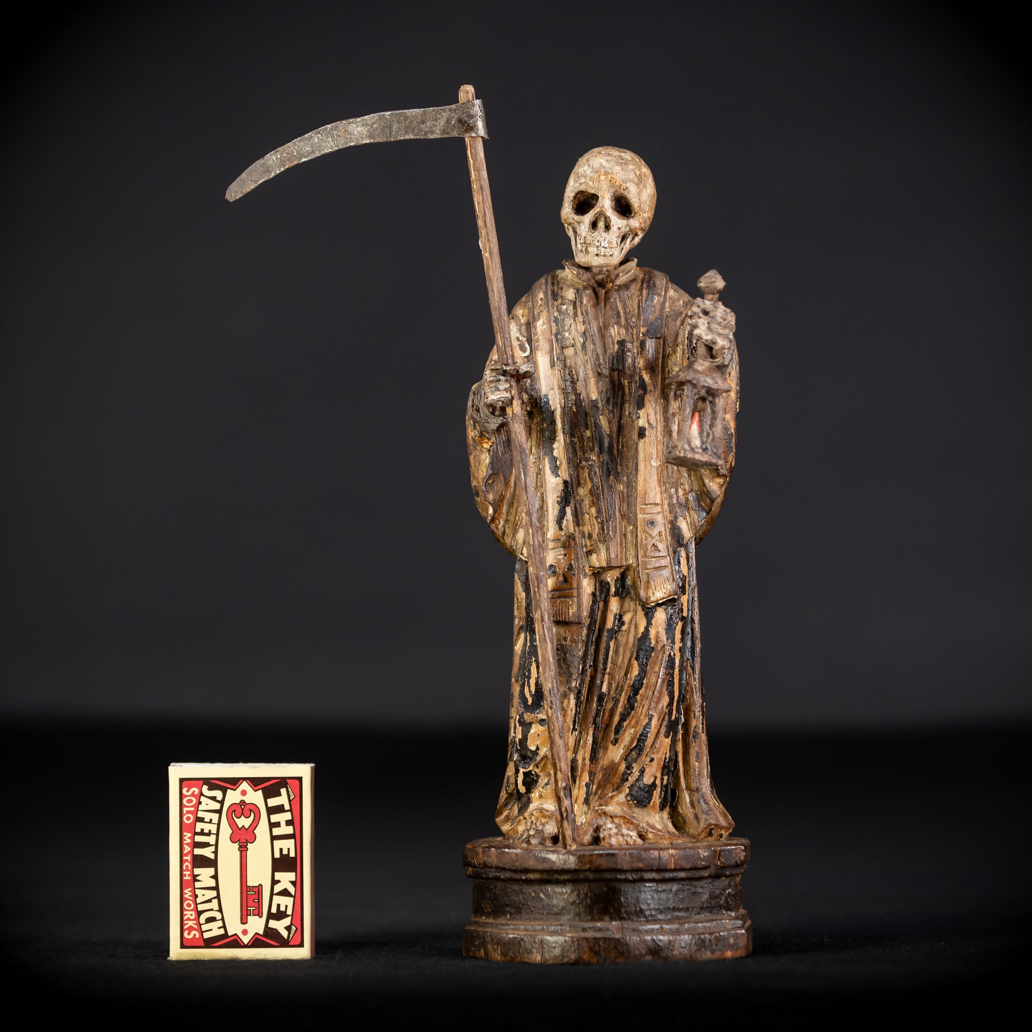 Memento Mori Wood Carving | 1700s Antique | 9.3" / 23.5 cm