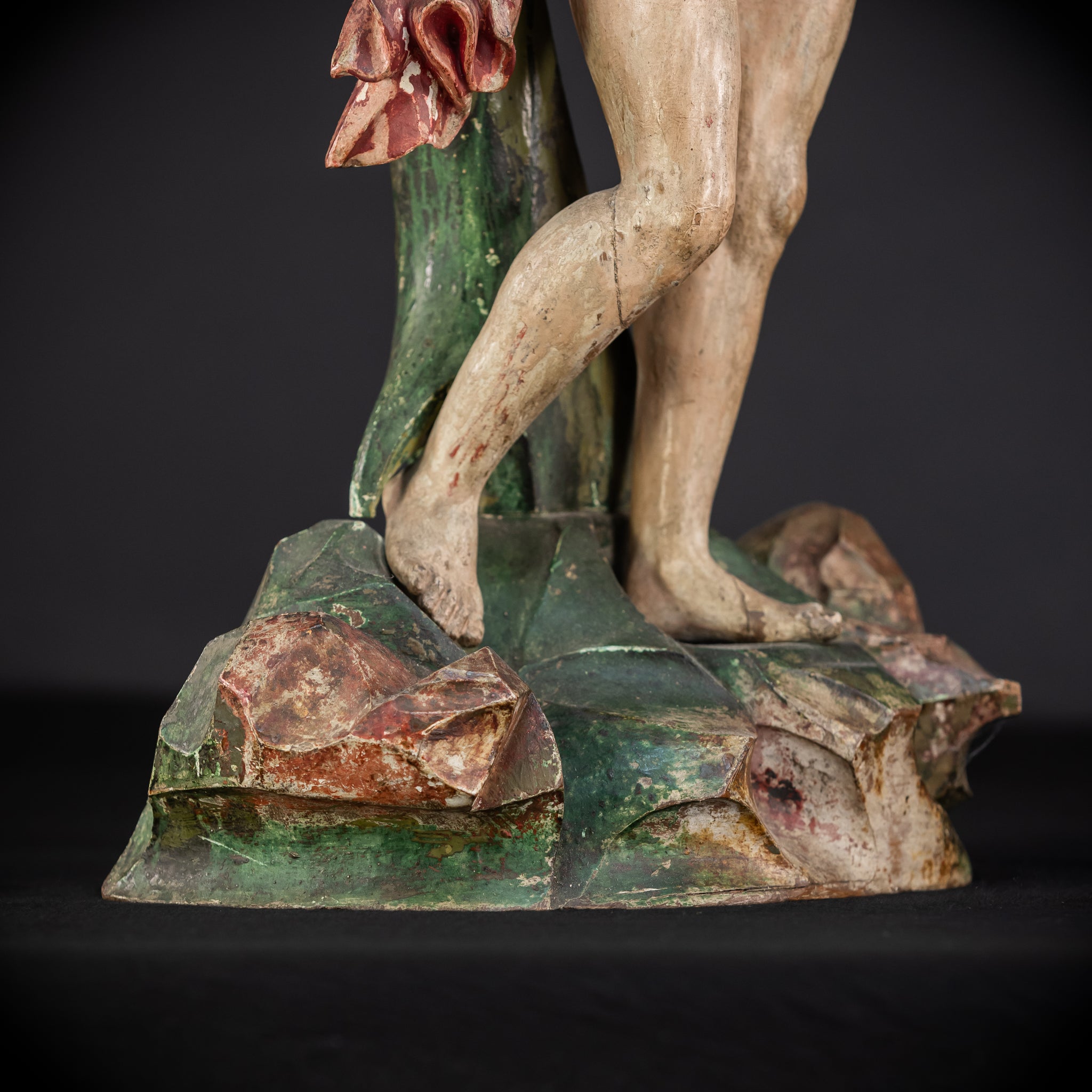 St Sebastian Wooden | 1600s Antique Glas Eyes | 23.6”
