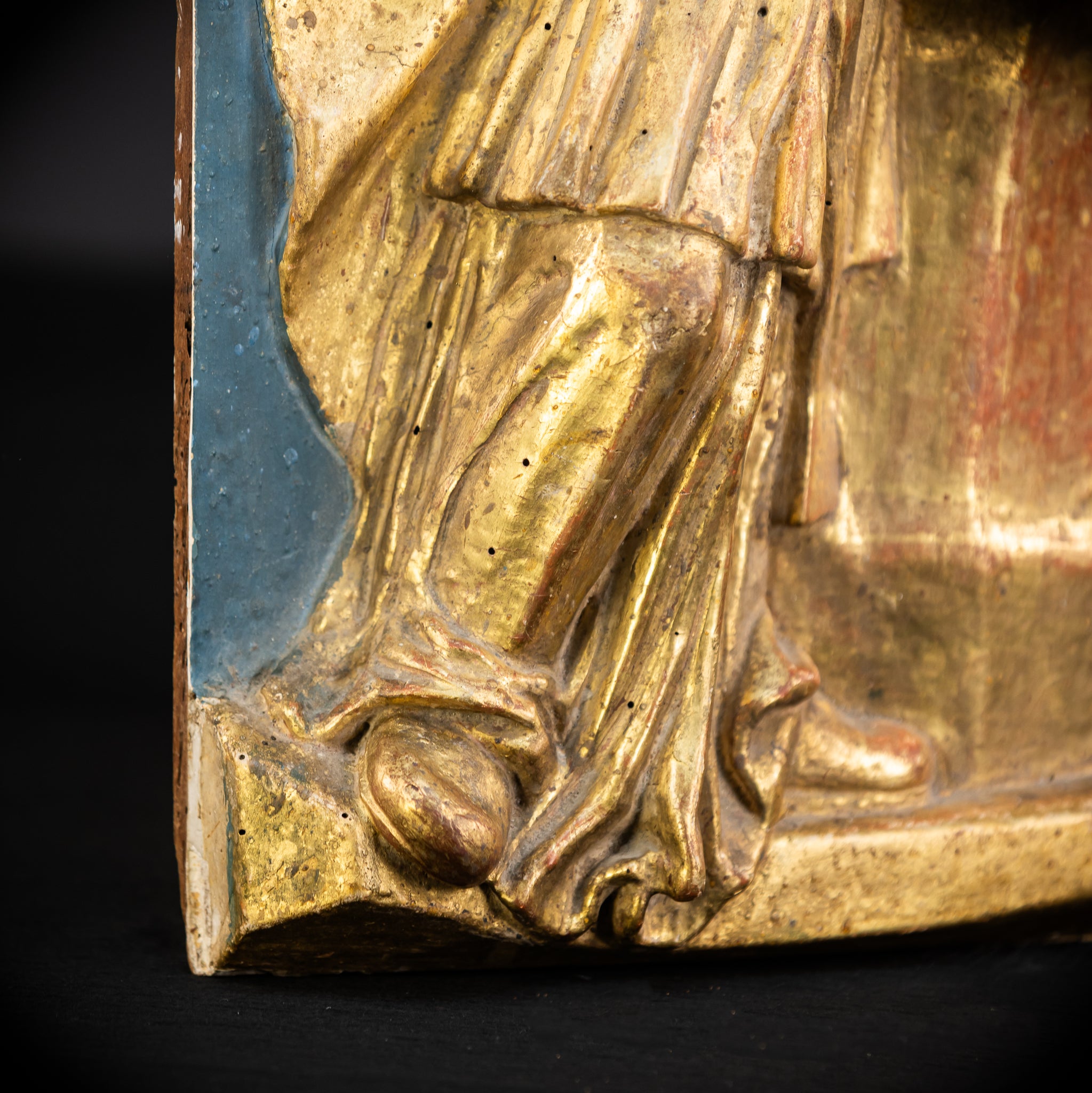 St Ambrose of Milan Wooden Relief Statue | 1700s