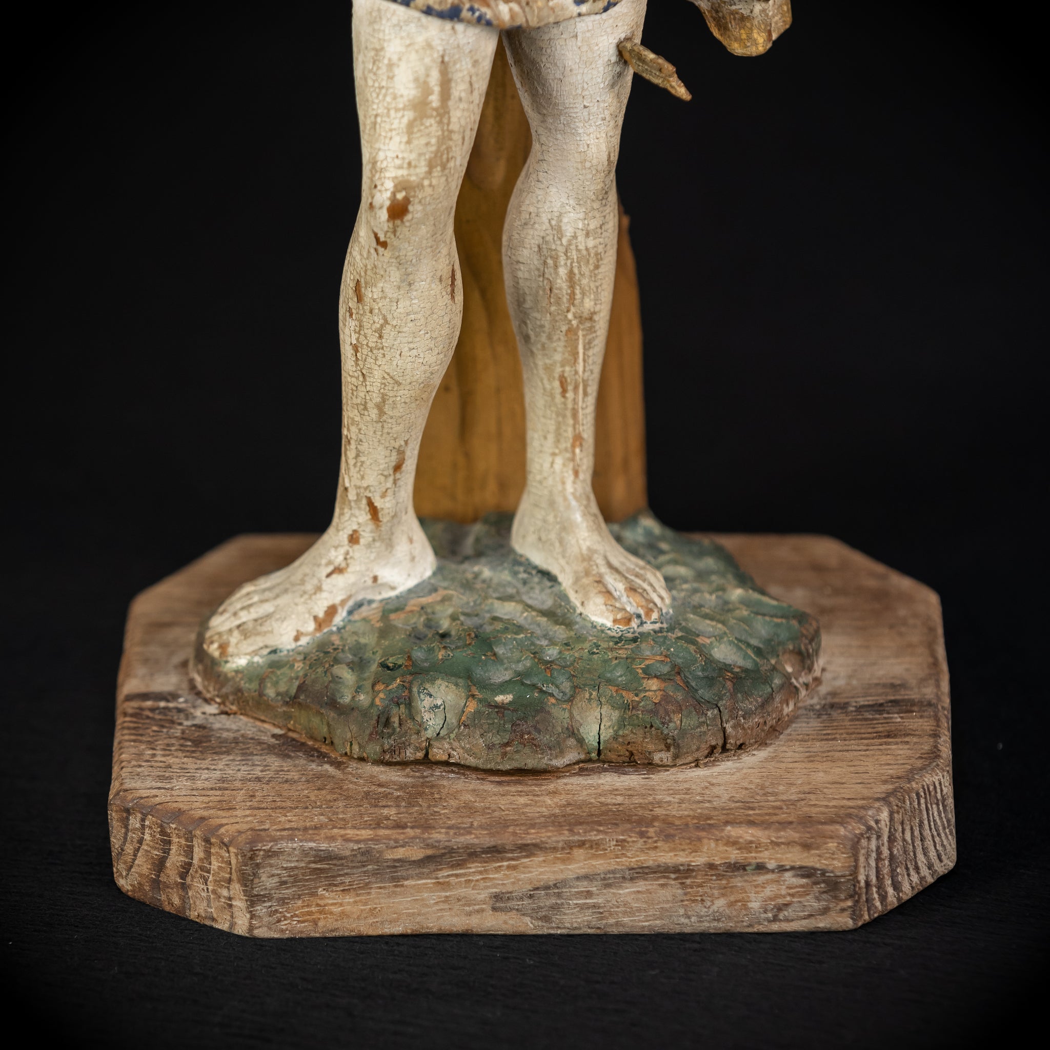 Saint Sebastian Wooden Sculpture | 1700s Antique | 17.9”