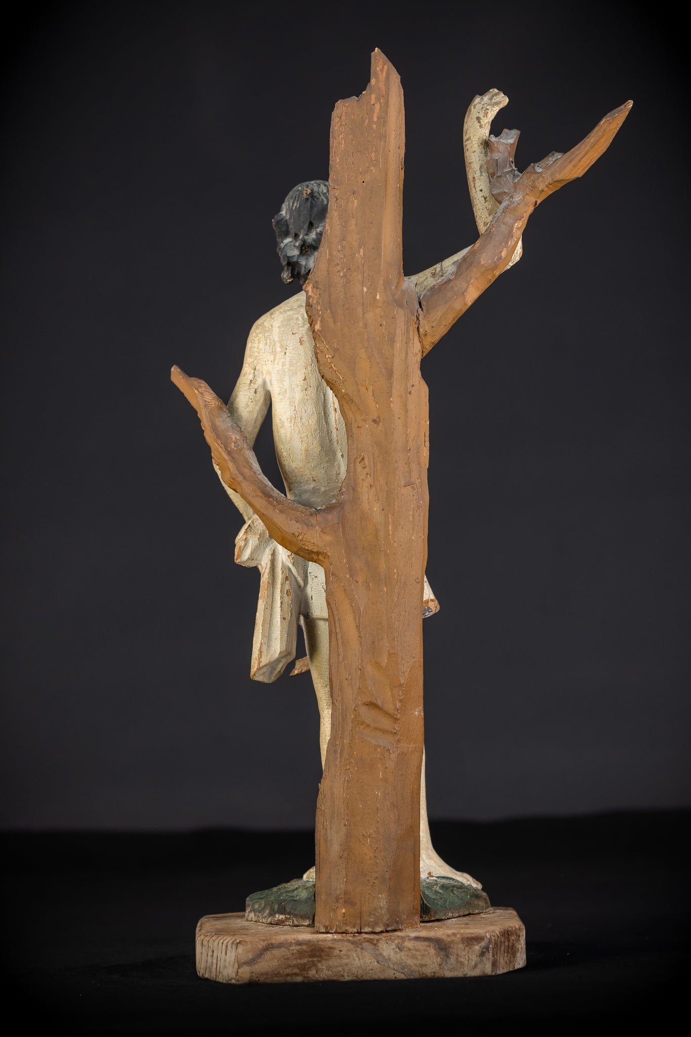 Saint Sebastian Wooden Sculpture | 1700s Antique | 17.9”