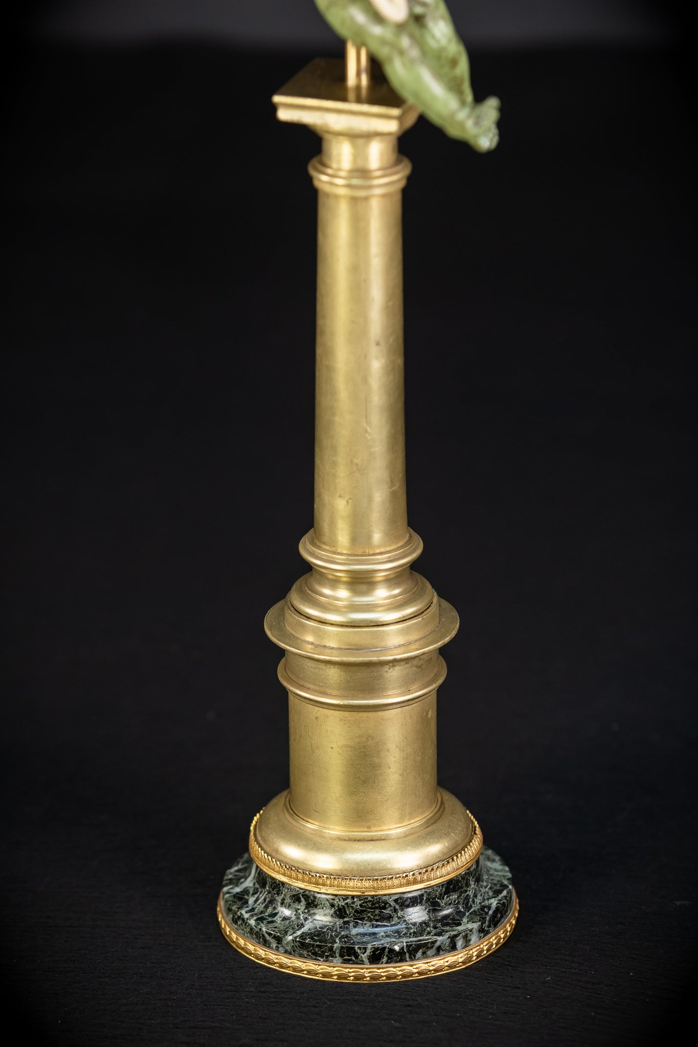 Bronze Putto on Column Statue | 13.8"