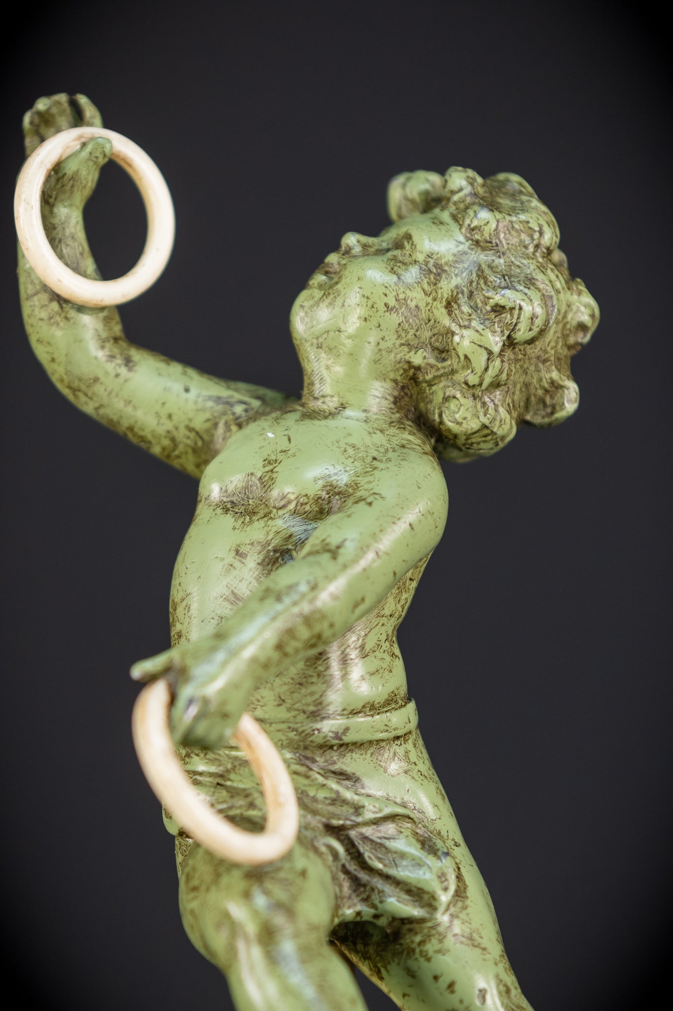 Bronze Putto on Column Statue | 13.8"