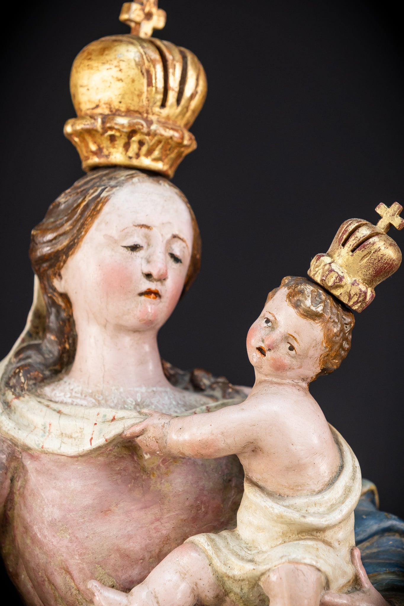Virgin Mary Child Jesus | Baroque 1700s | 19.7”