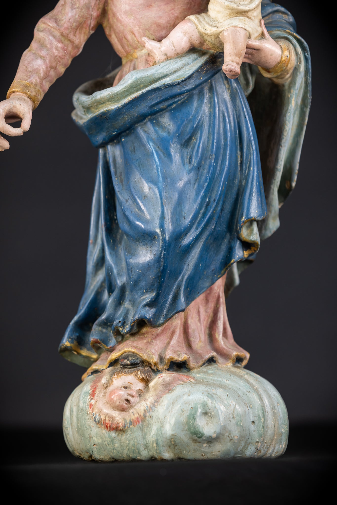Virgin Mary Child Jesus | Baroque 1700s | 19.7”