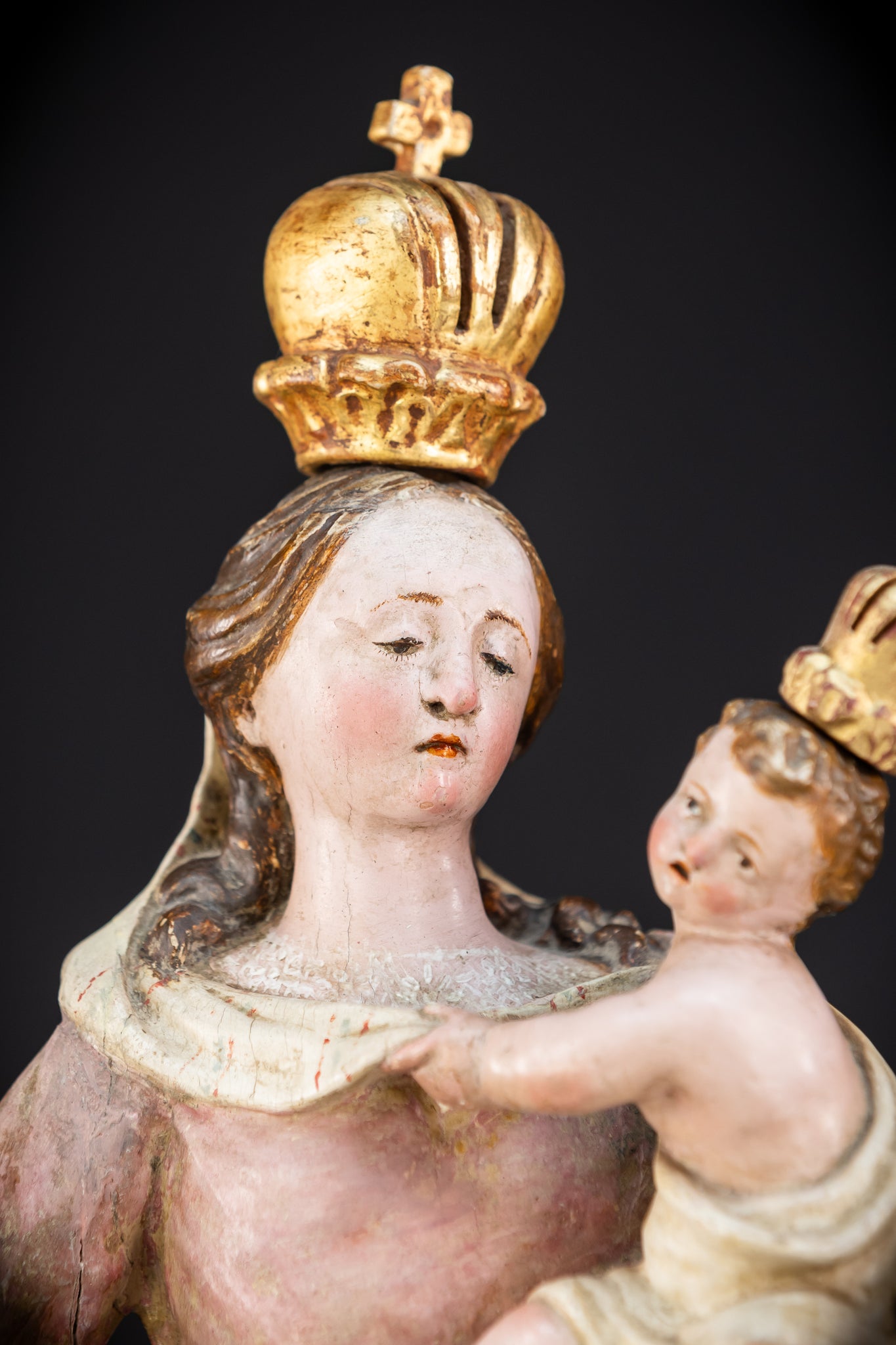 Virgin Mary Child Jesus | Baroque 1700s | 19.7”