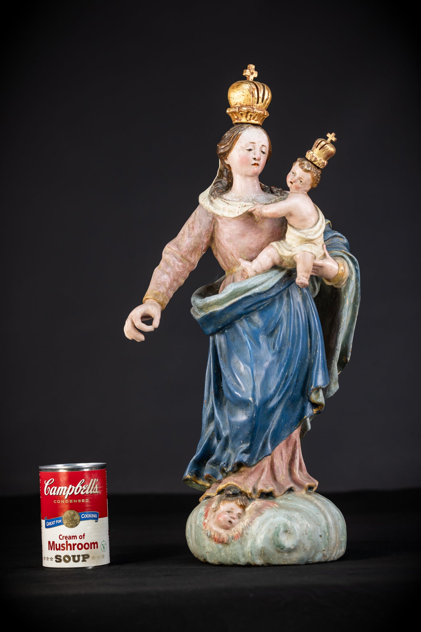 Virgin Mary Child Jesus | Baroque 1700s | 19.7”
