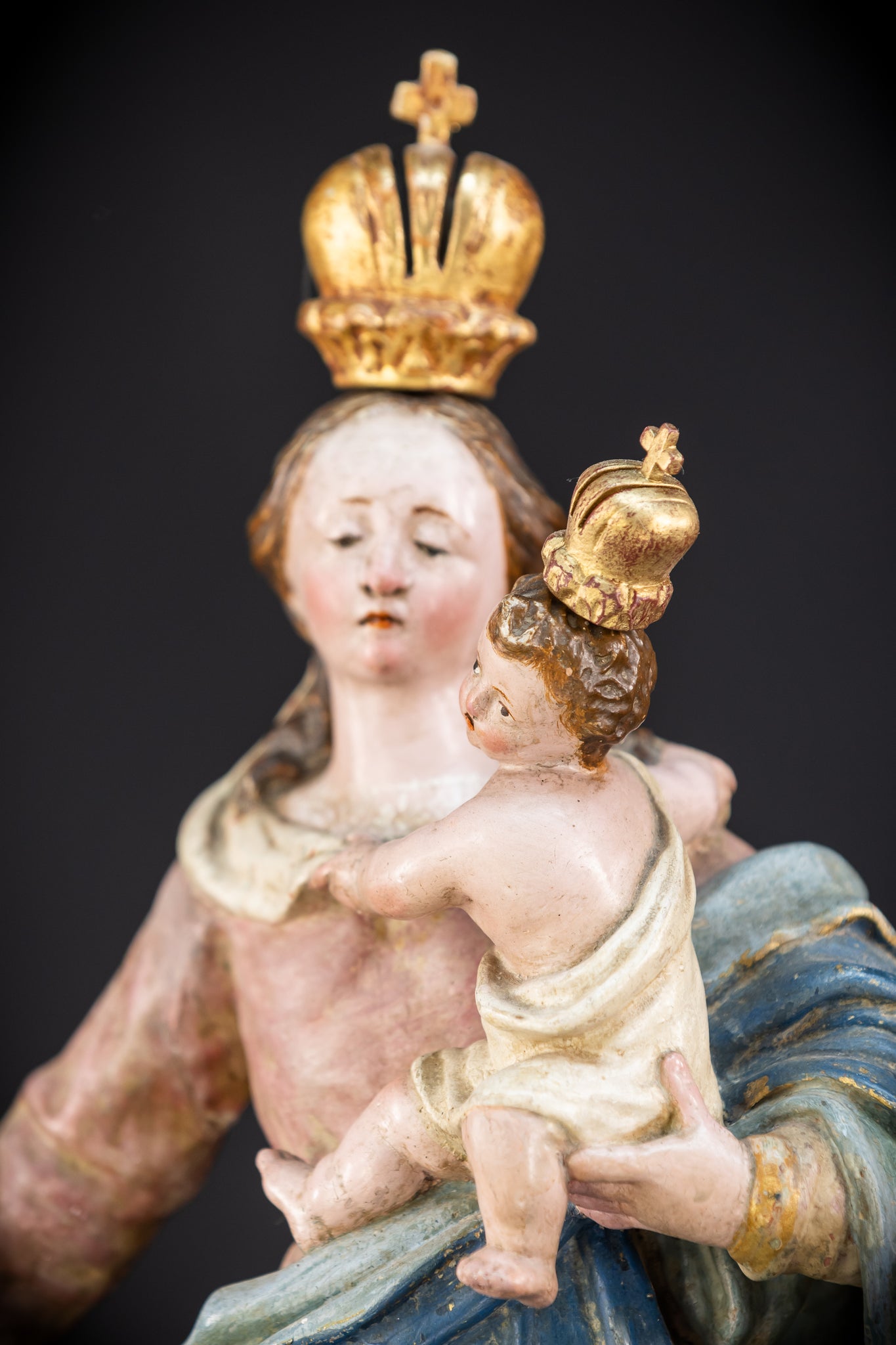 Virgin Mary Child Jesus | Baroque 1700s | 19.7”