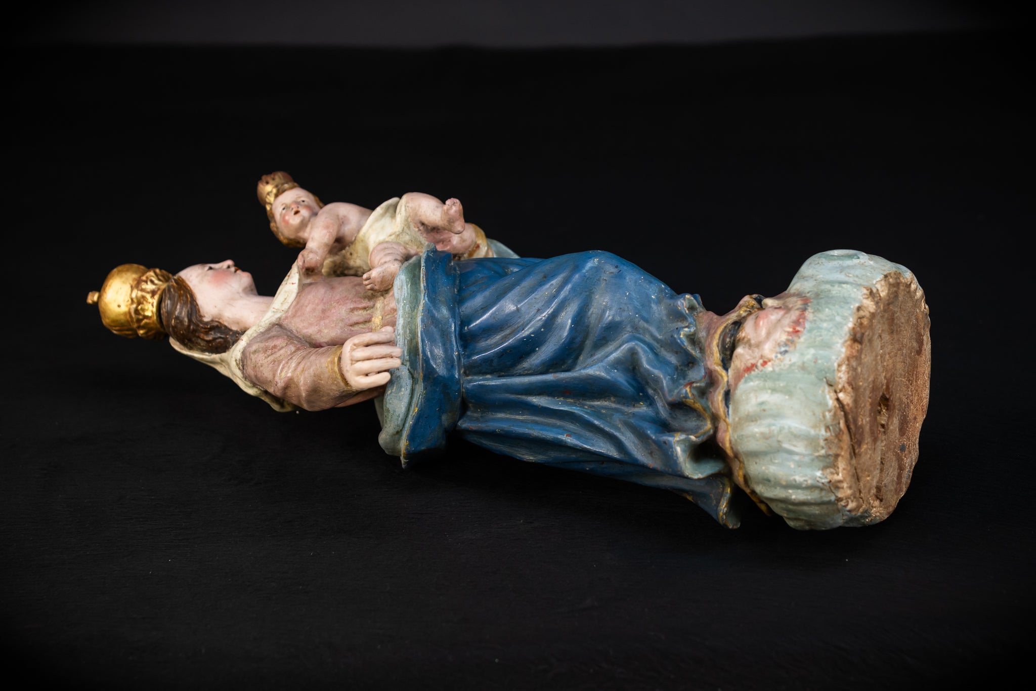 Virgin Mary Child Jesus | Baroque 1700s | 19.7”
