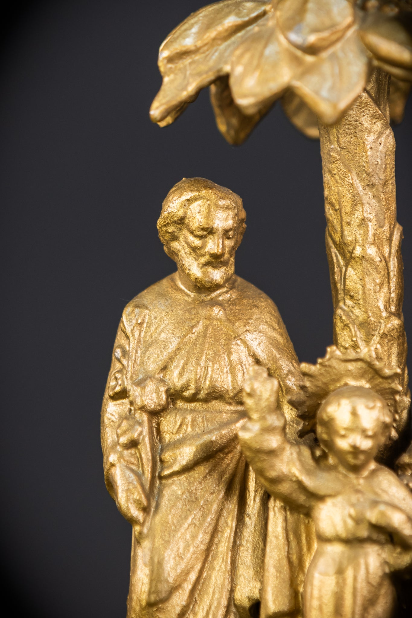 Holy Family Metal Statue | 1800s Antique | 7.7" / 19.5 cm