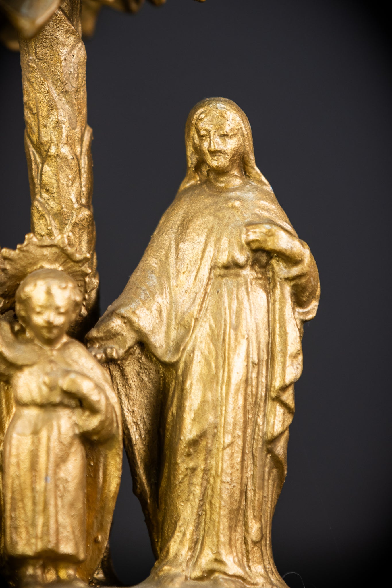 Holy Family Metal Statue | 1800s Antique | 7.7" / 19.5 cm