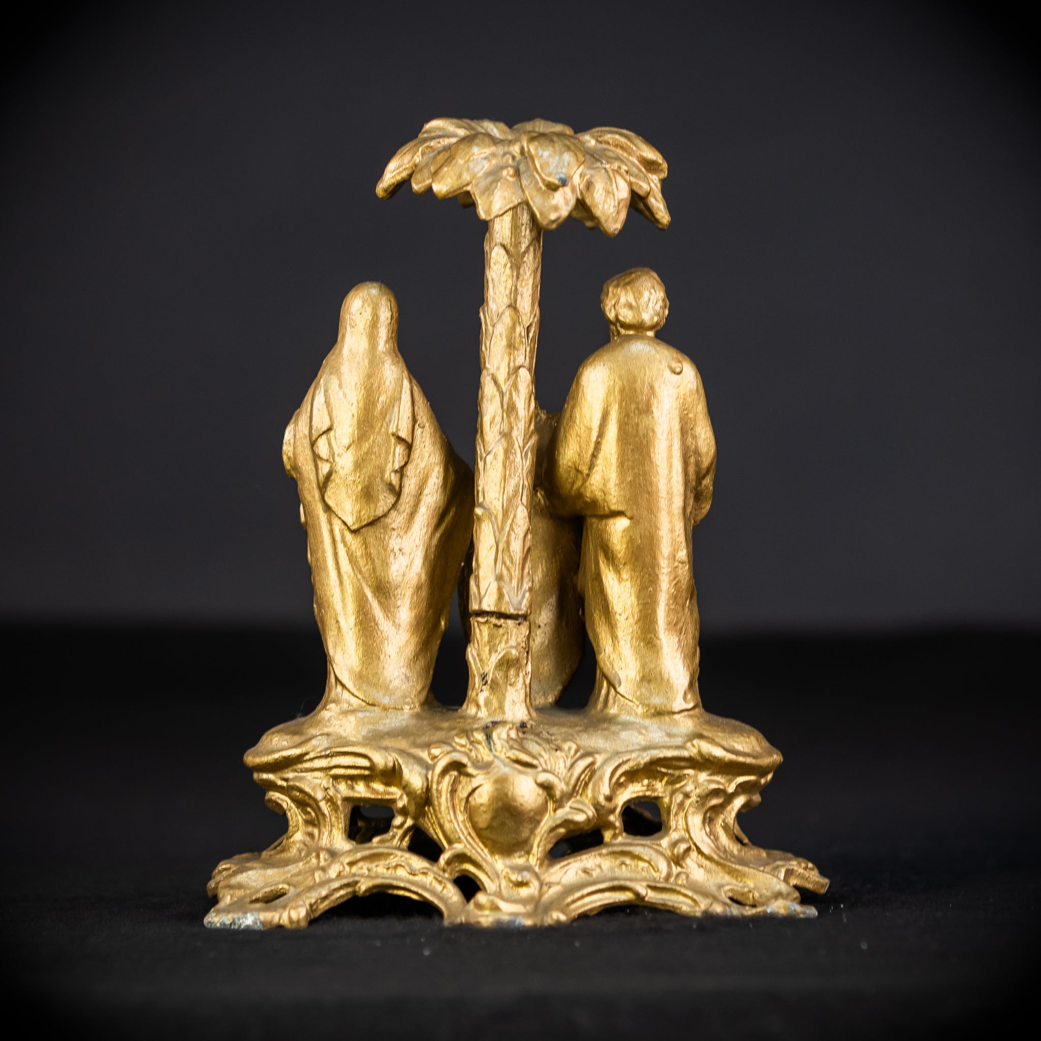 Holy Family Metal Statue | 1800s Antique | 7.7" / 19.5 cm