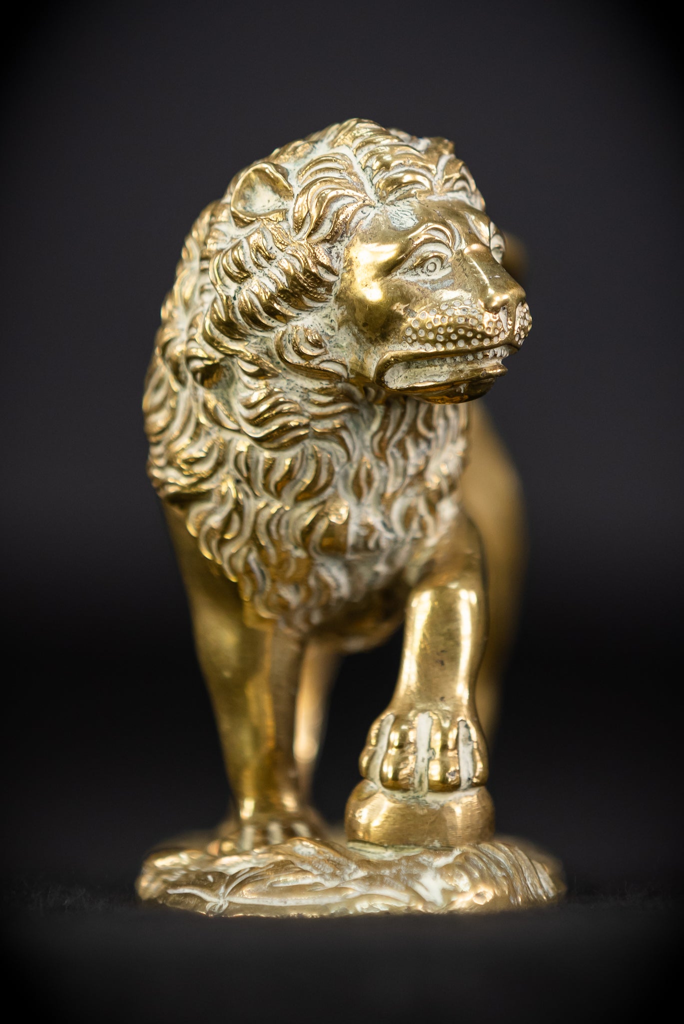 Bronze Lion Statue | Antique 1700s | 4.7"/ 12 cm