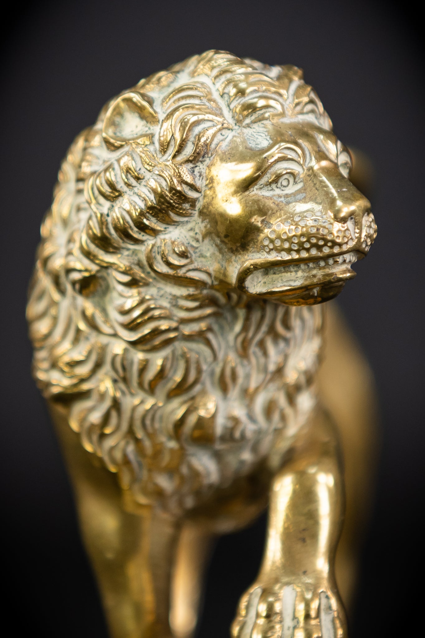 Bronze Lion Statue | Antique 1700s | 4.7"/ 12 cm