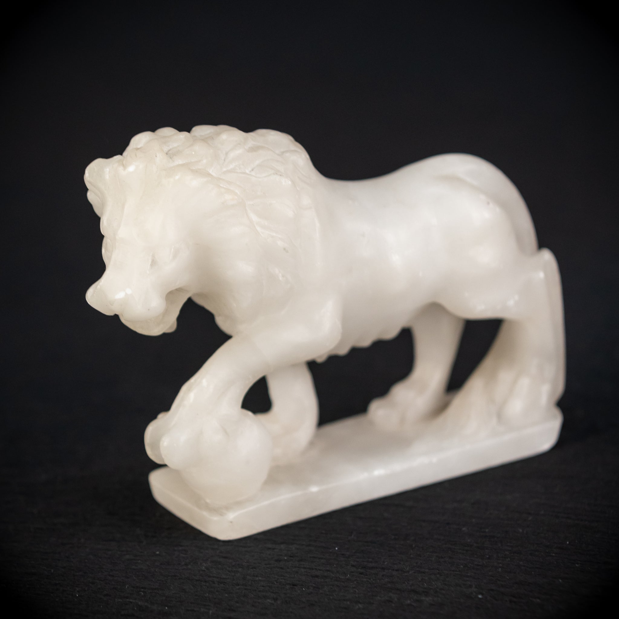 Alabaster Lion Statue | Antique 1700s