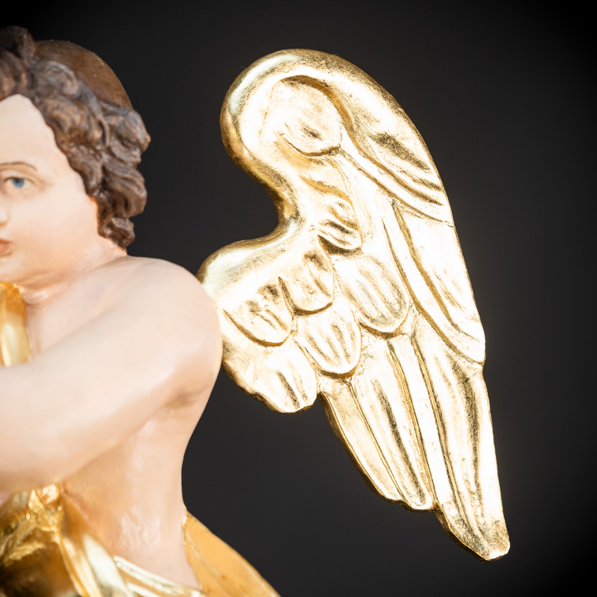 Angel Statues Pair | 2 Wooden Archangel 24"