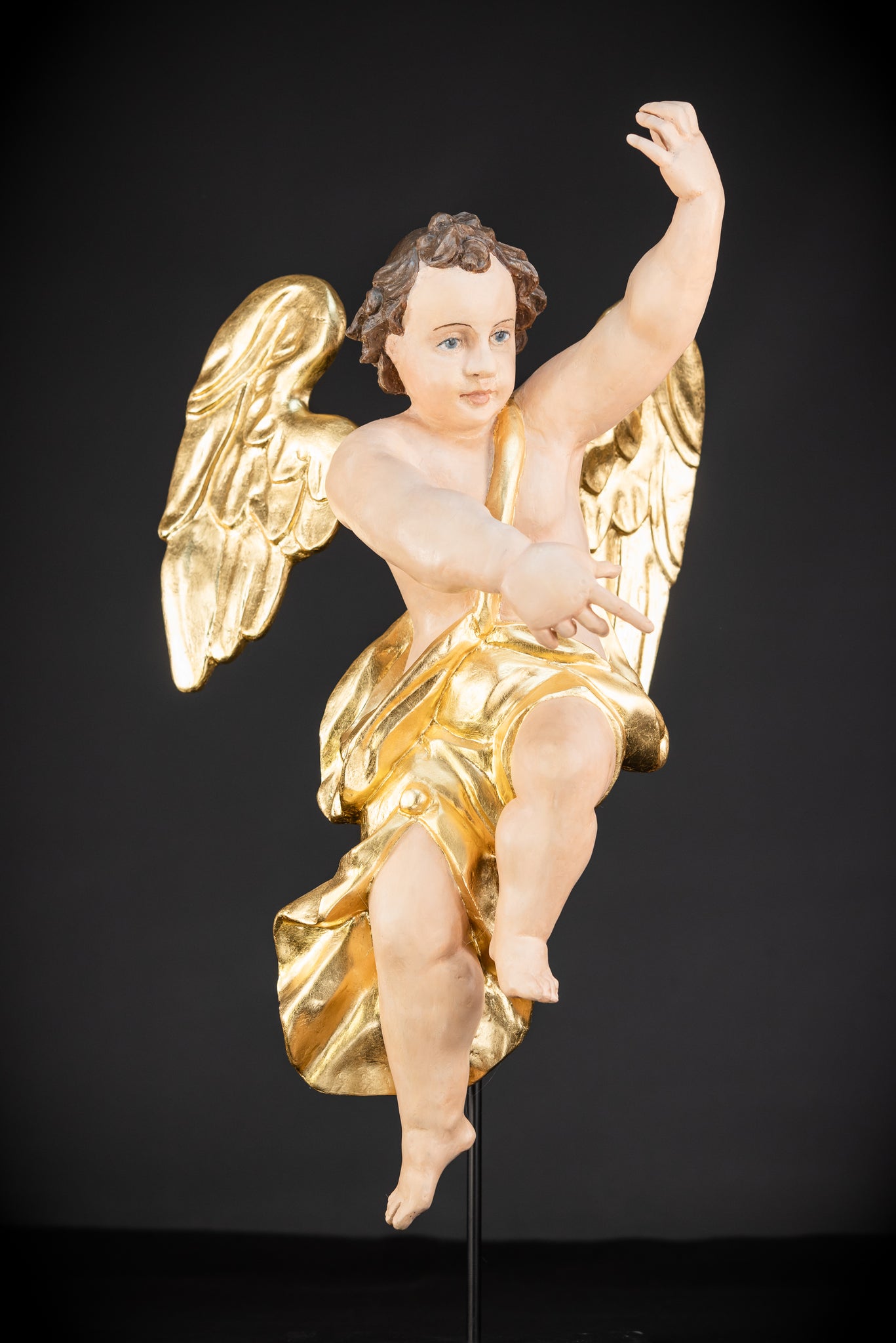 Angel Statues Pair | 2 Wooden Archangel 24"