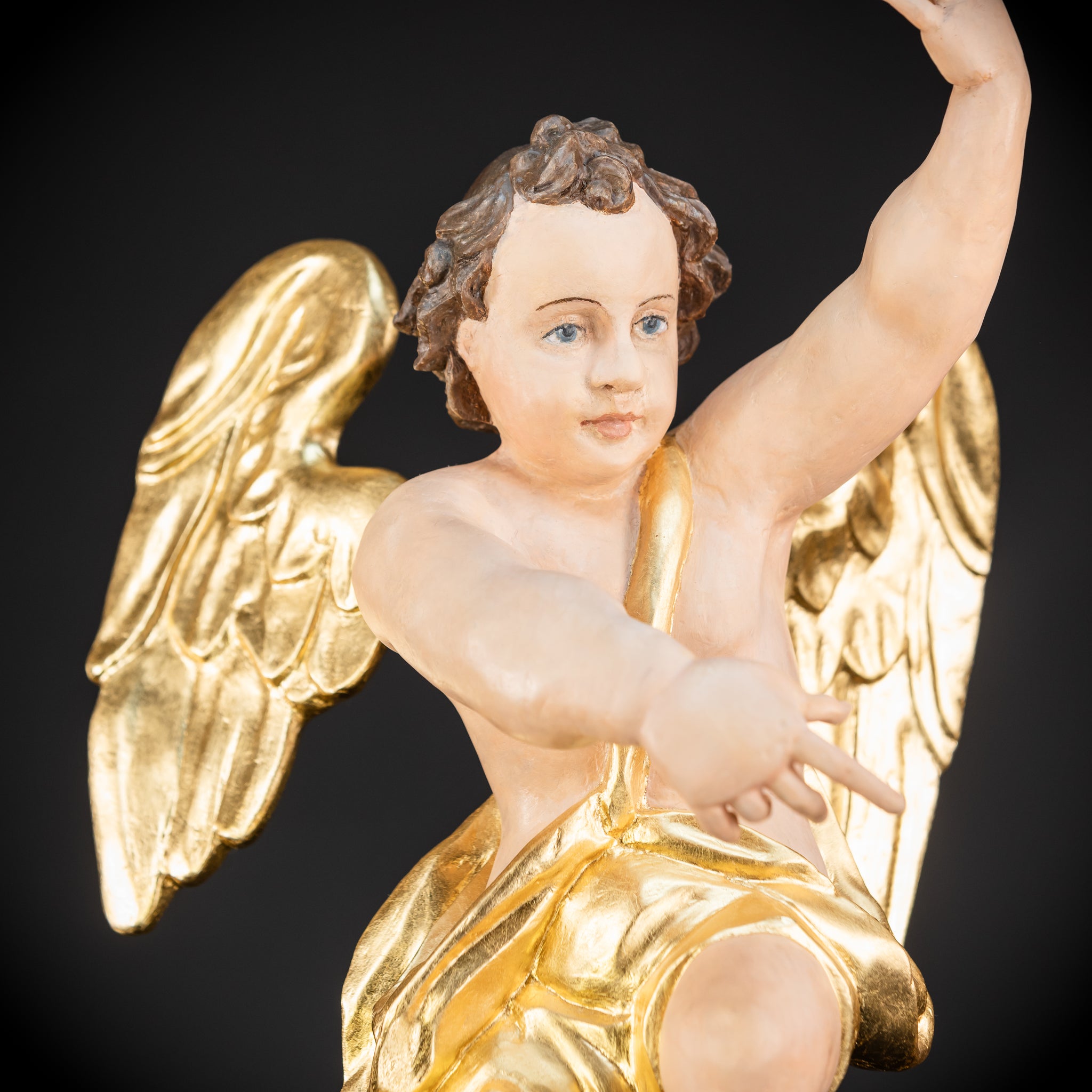 Angel Statues Pair | 2 Wooden Archangel 24"