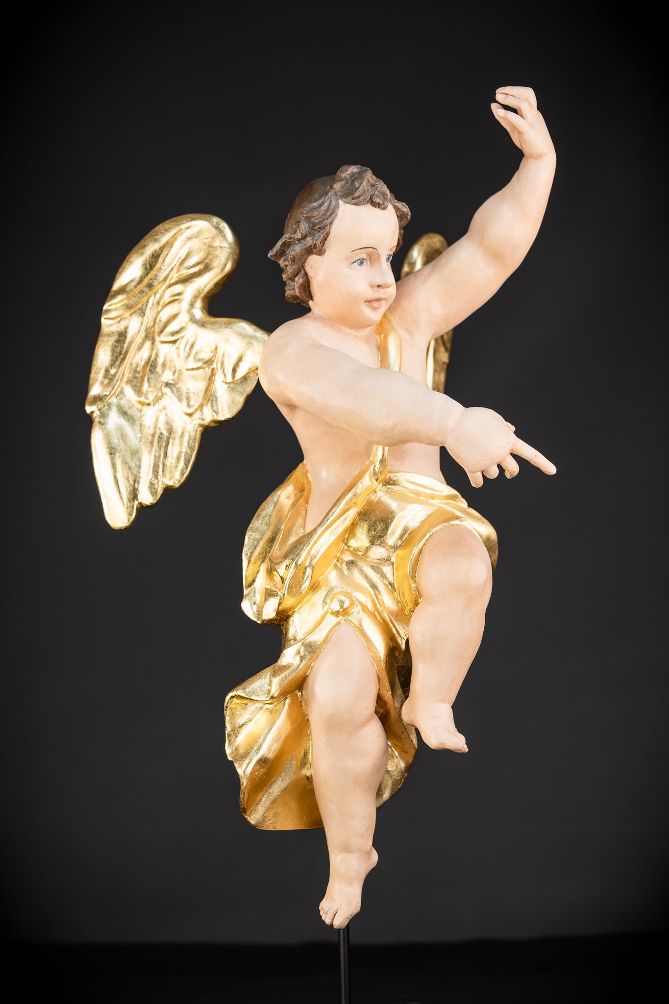 Angel Statues Pair | 2 Wooden Archangel 24"