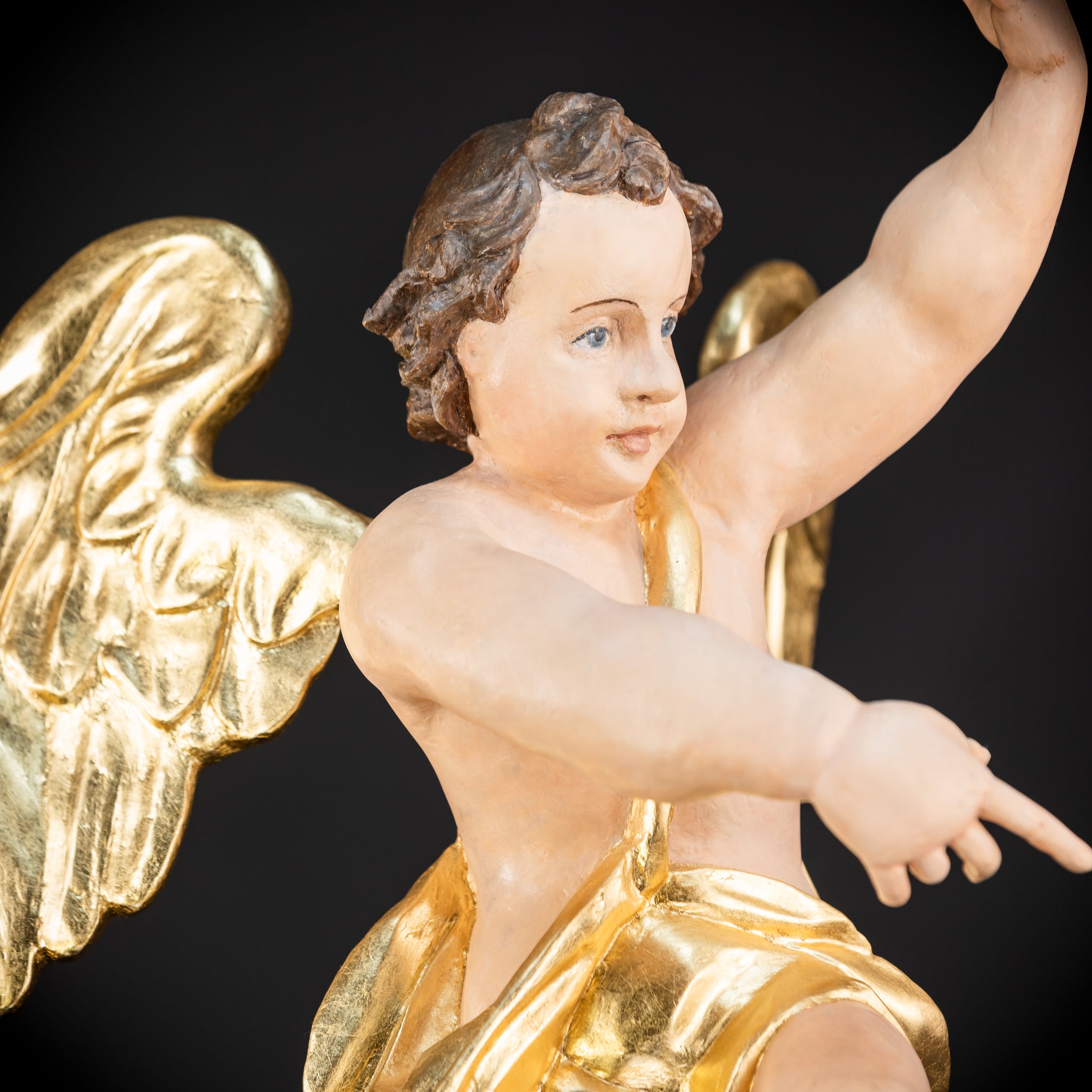 Angel Statues Pair | 2 Wooden Archangel 24"
