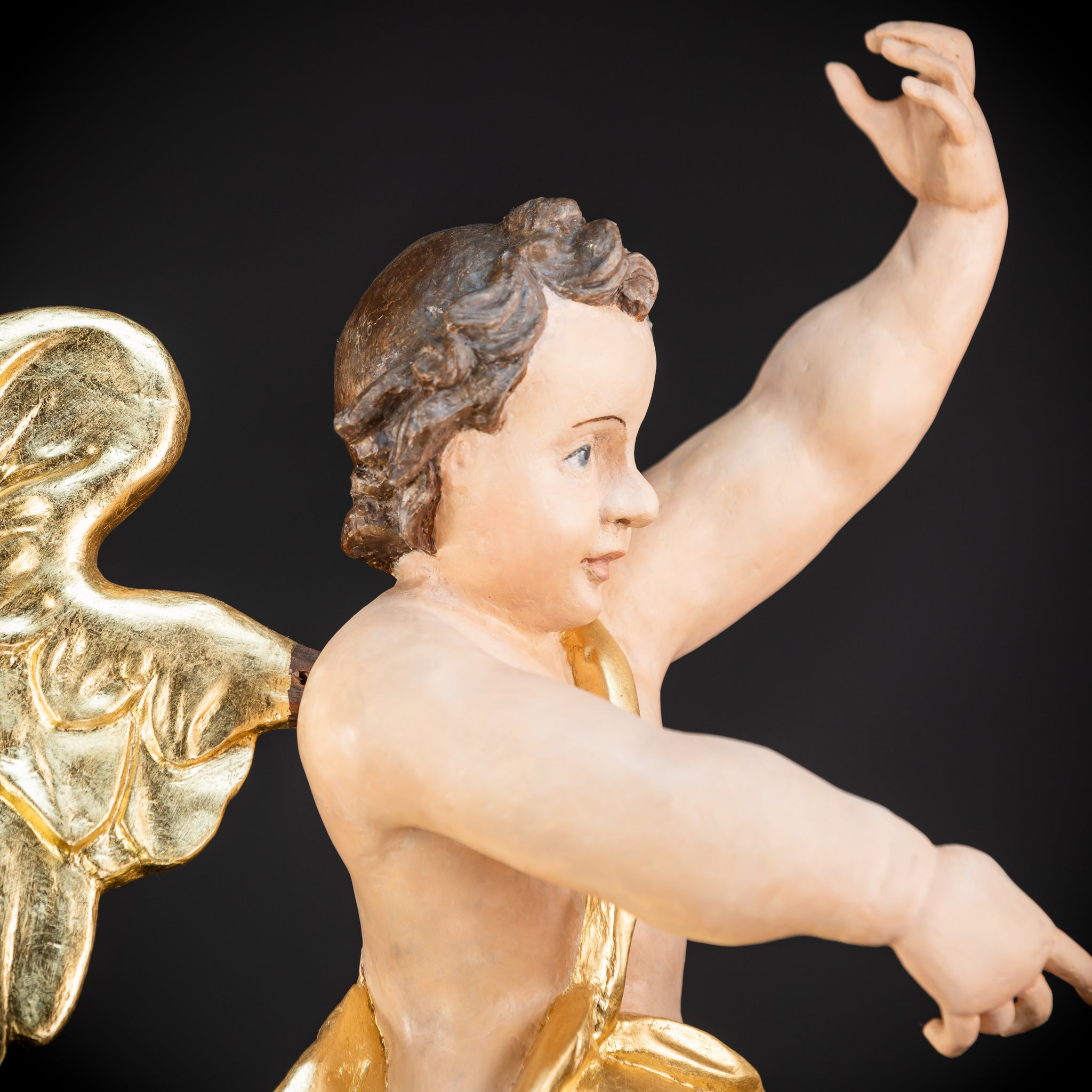 Angel Statues Pair | 2 Wooden Archangel 24"