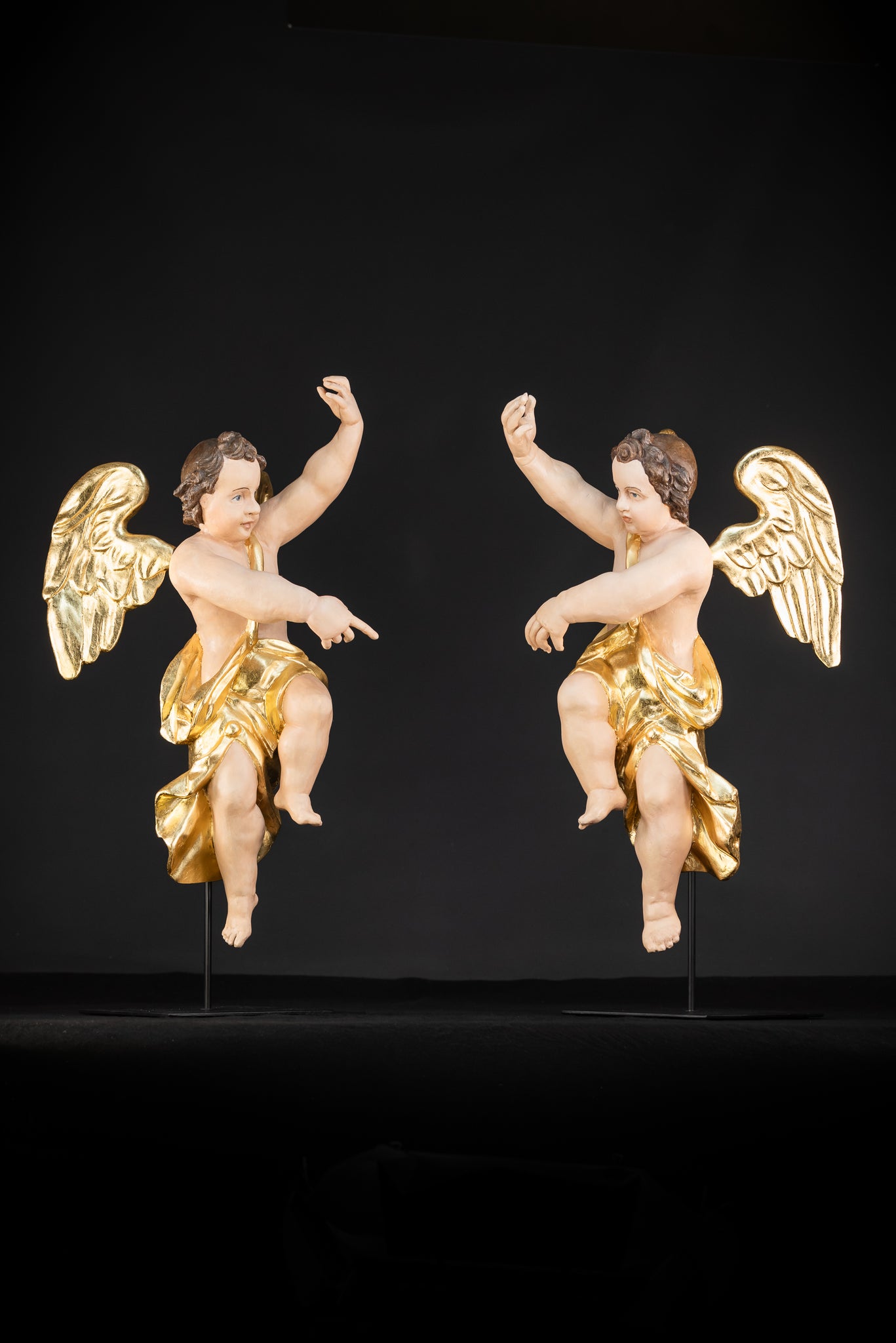 Angel Statues Pair | 2 Wooden Archangel 24"