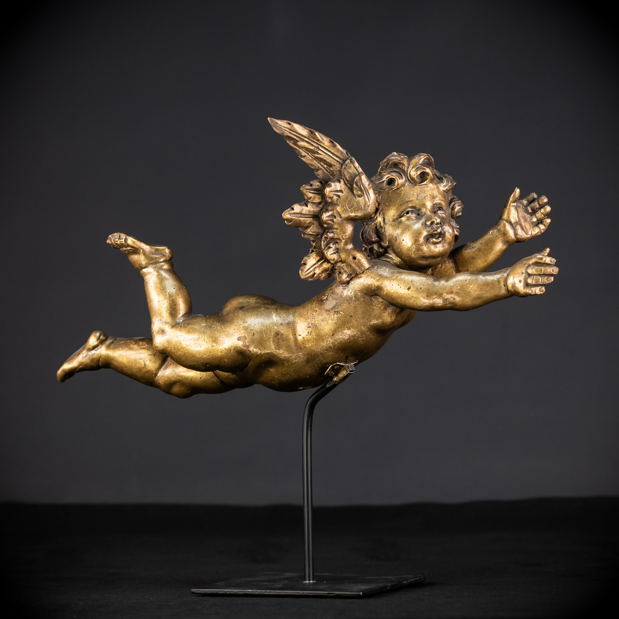Set of Three Angel Statues | 1800s Antique | 18.9"