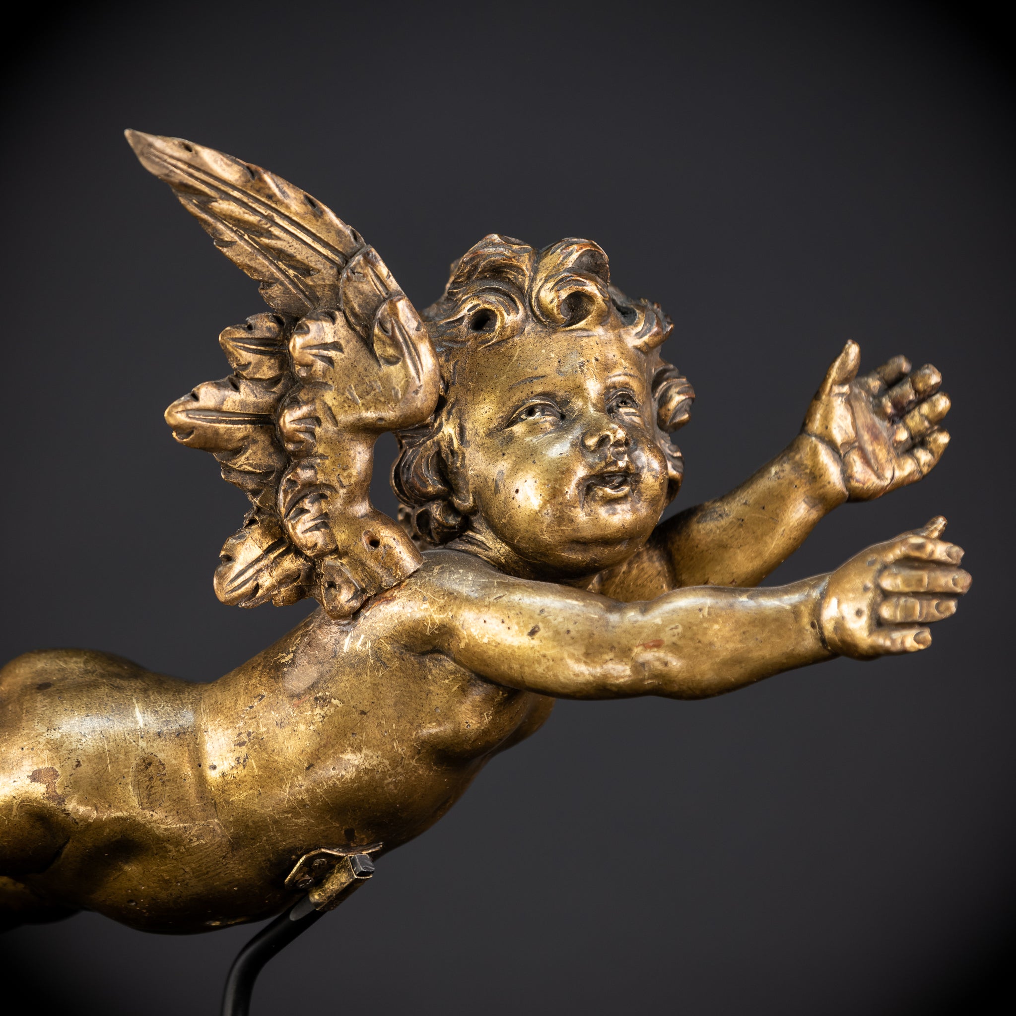 Set of Three Angel Statues | 1800s Antique | 18.9"