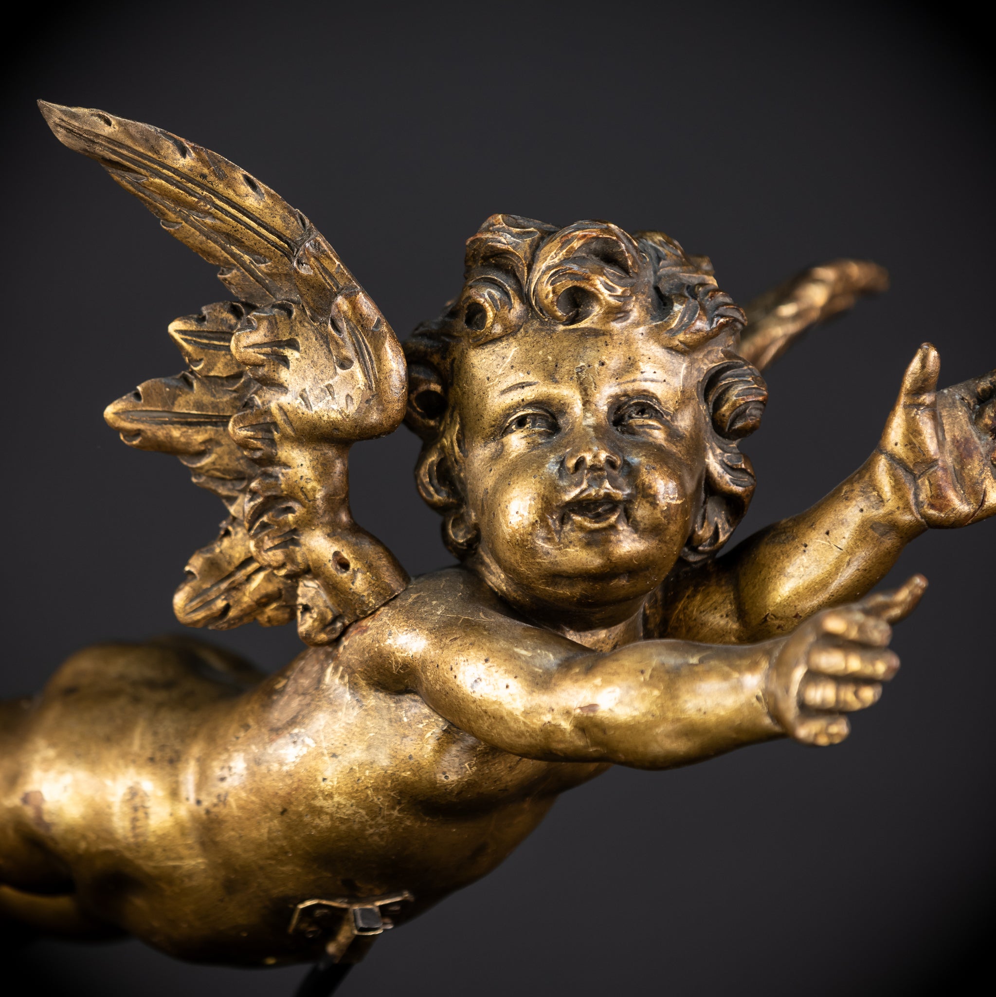 Set of Three Angel Statues | 1800s Antique | 18.9"