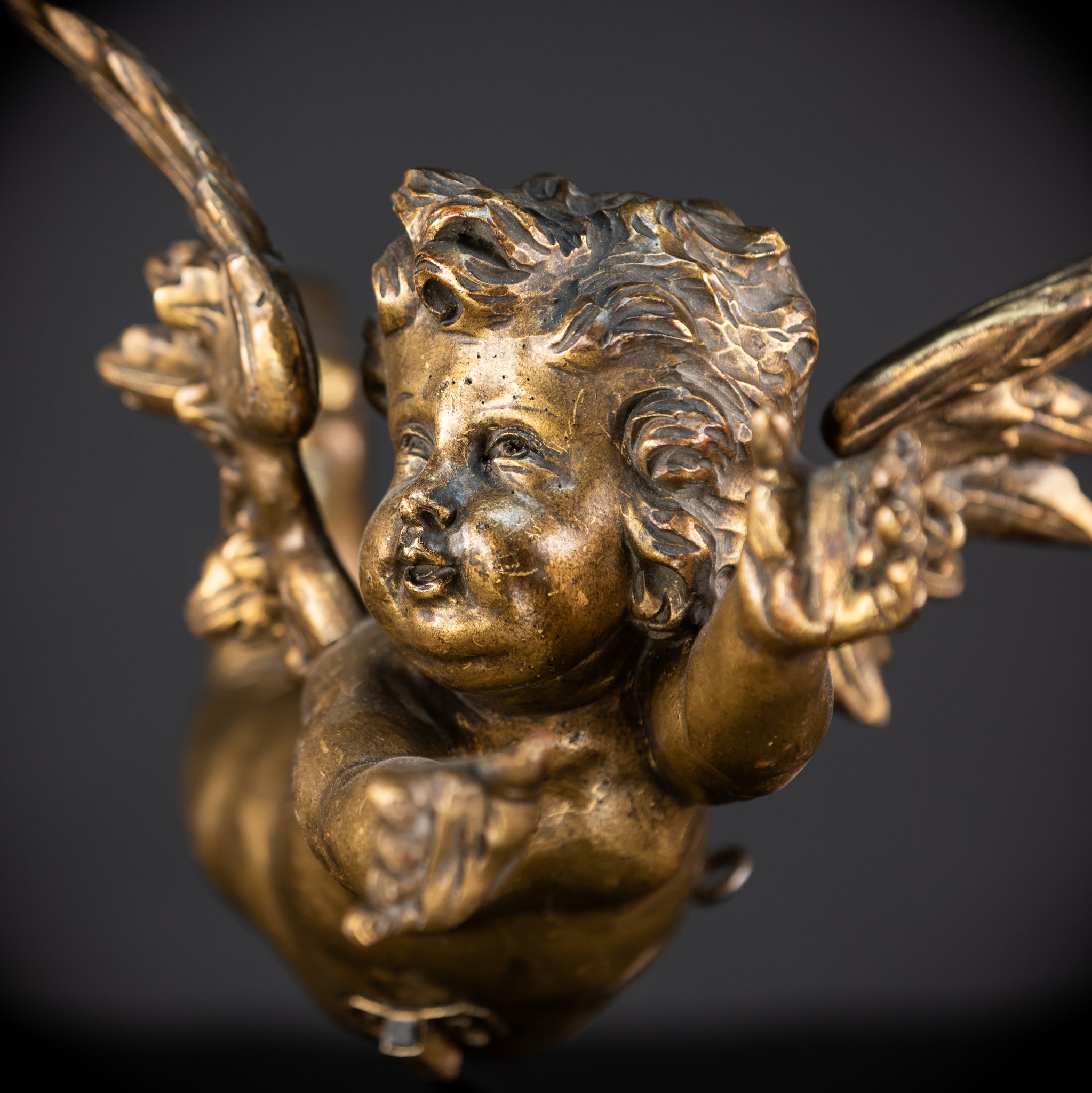 Set of Three Angel Statues | 1800s Antique | 18.9"