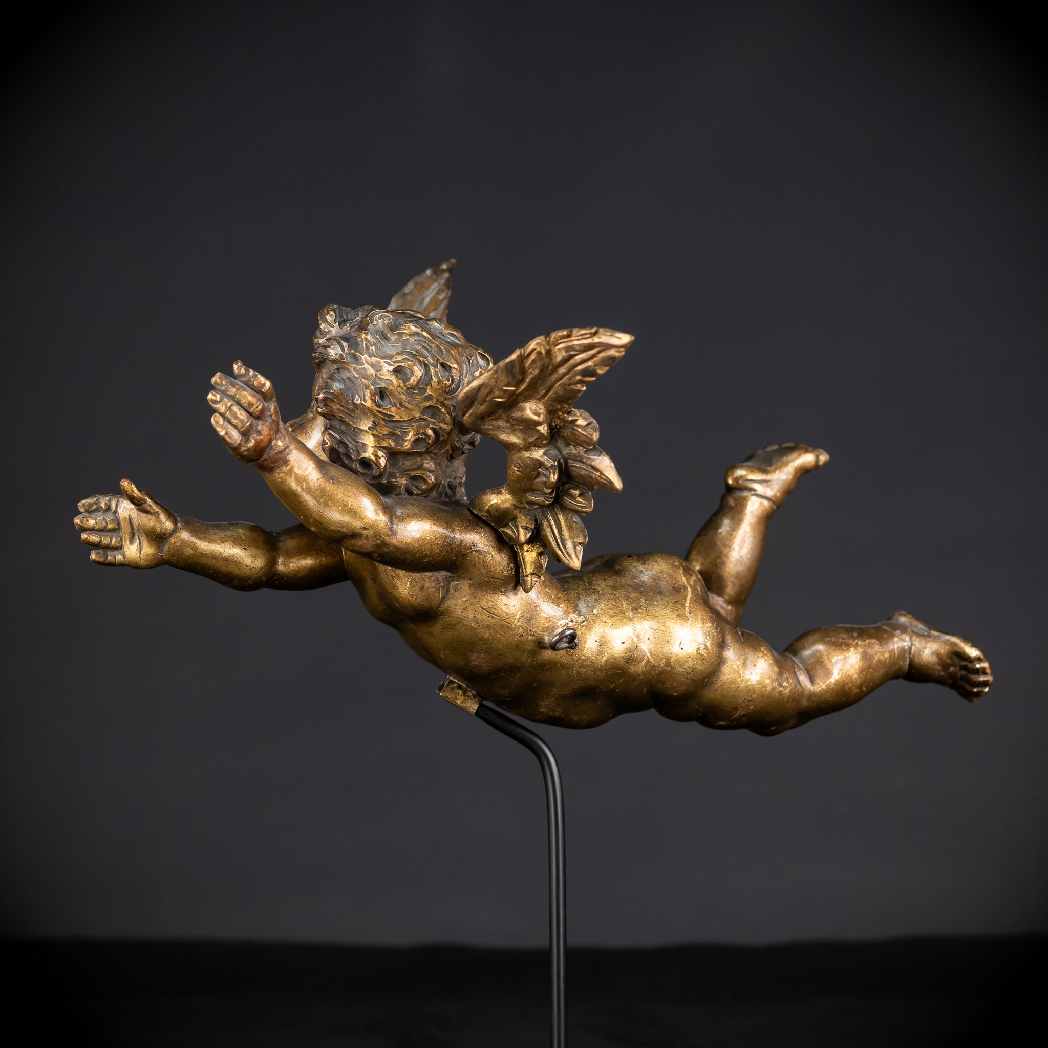 Set of Three Angel Statues | 1800s Antique | 18.9"